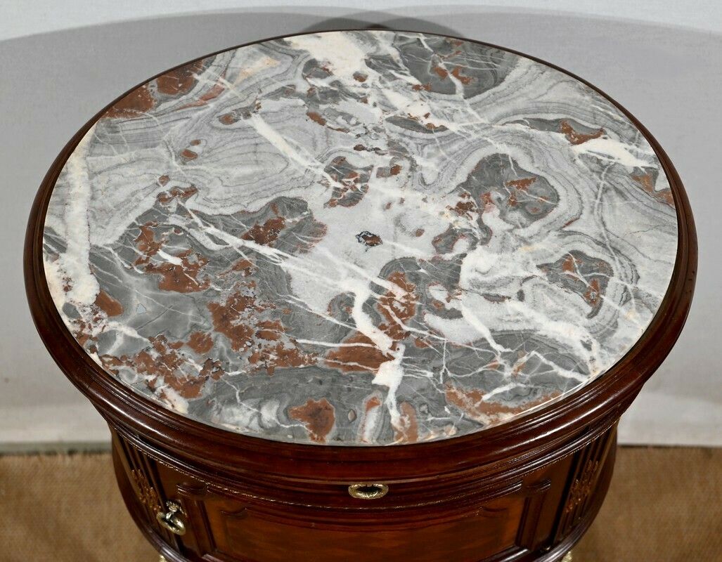 Mahogany Tambour Table, Maison Lalande, Louis XVI Style – Late 19th Century photo Furniture