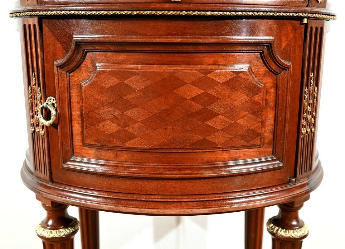 photo for sale Mahogany Tambour Table, Maison Lalande, Louis XVI Style – Late 19th Century
