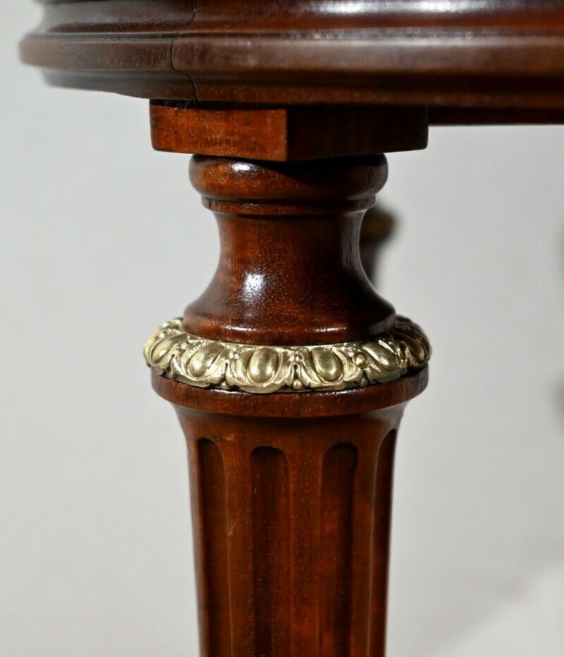 photo vinterior Mahogany Tambour Table, Maison Lalande, Louis XVI Style – Late 19th Century