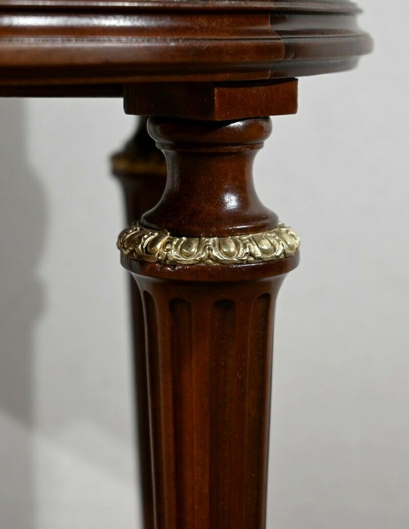 photo buy Mahogany Tambour Table, Maison Lalande, Louis XVI Style – Late 19th Century