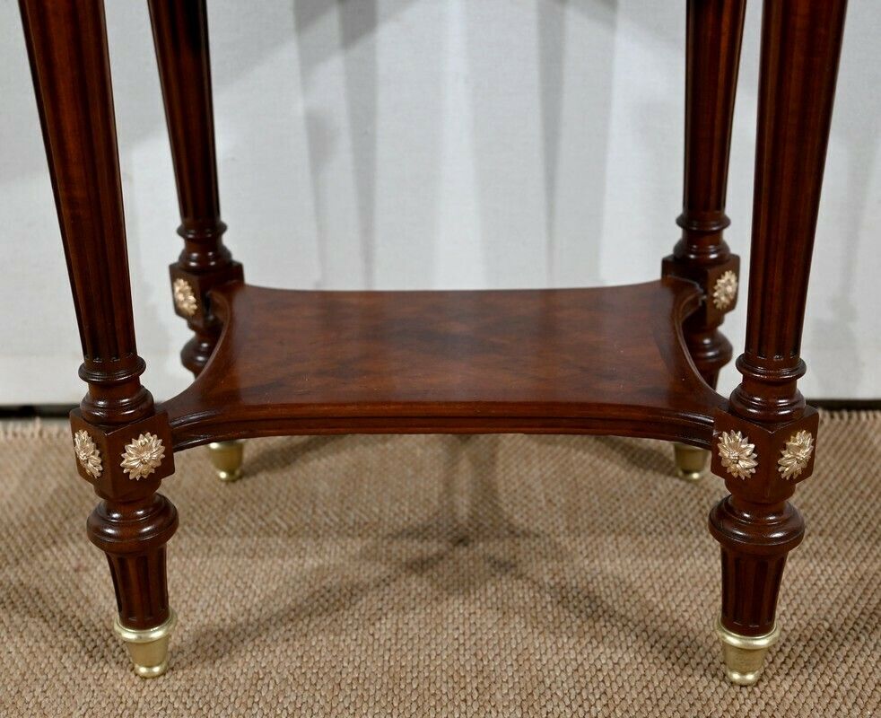 photo vintage Mahogany Tambour Table, Maison Lalande, Louis XVI Style – Late 19th Century