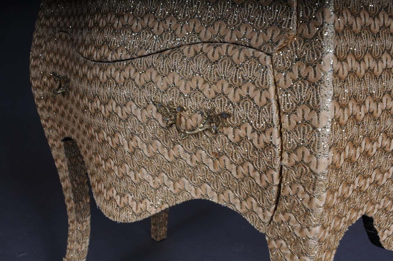 Extravagant Golden Baroque Designer Chest Of Drawers With Fabric Cover photo buy