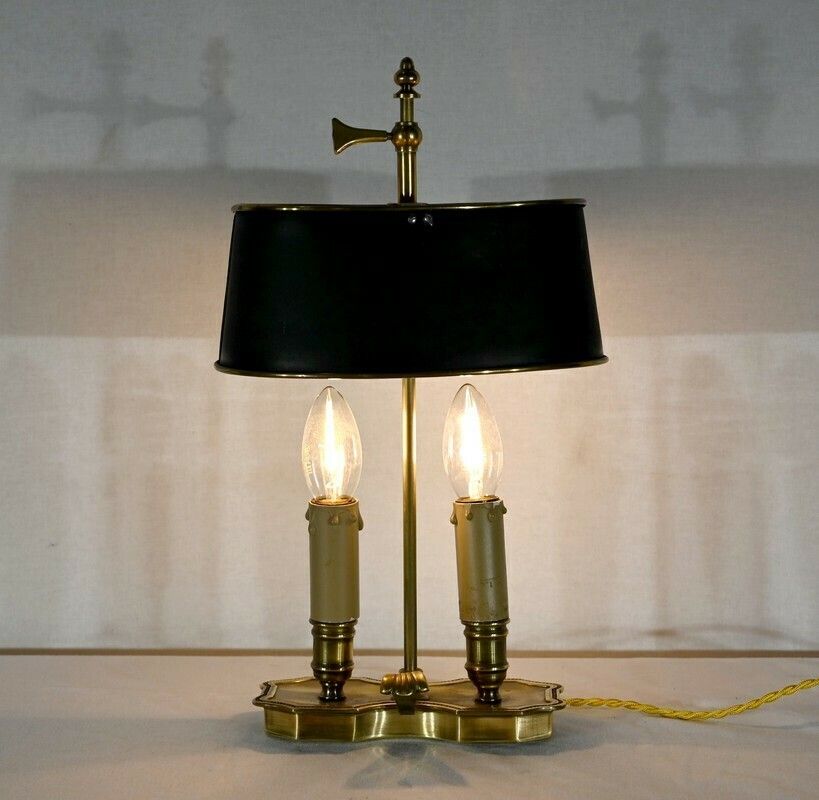 Small Brass Bouillotte Lamp   Late 19th Century photo furniture