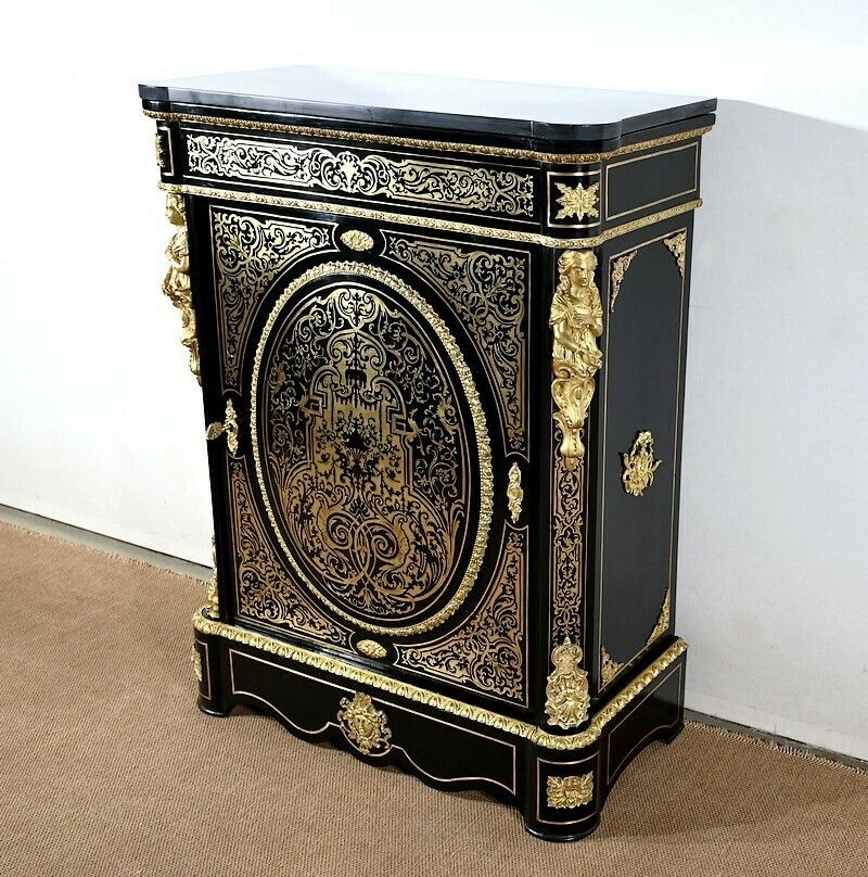 Support Cabinet In Blackened Pear Tree, Napoleon III Period   Mid 19th Century photo for sale
