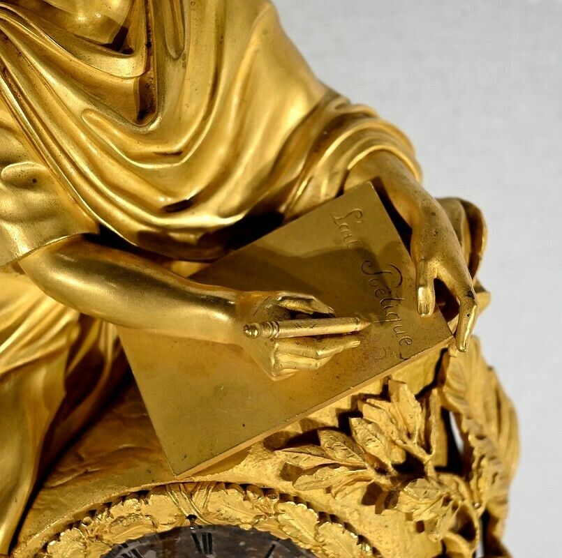 Important Gilt Bronze Clock   1st Part Of The 19th Century photo vintage