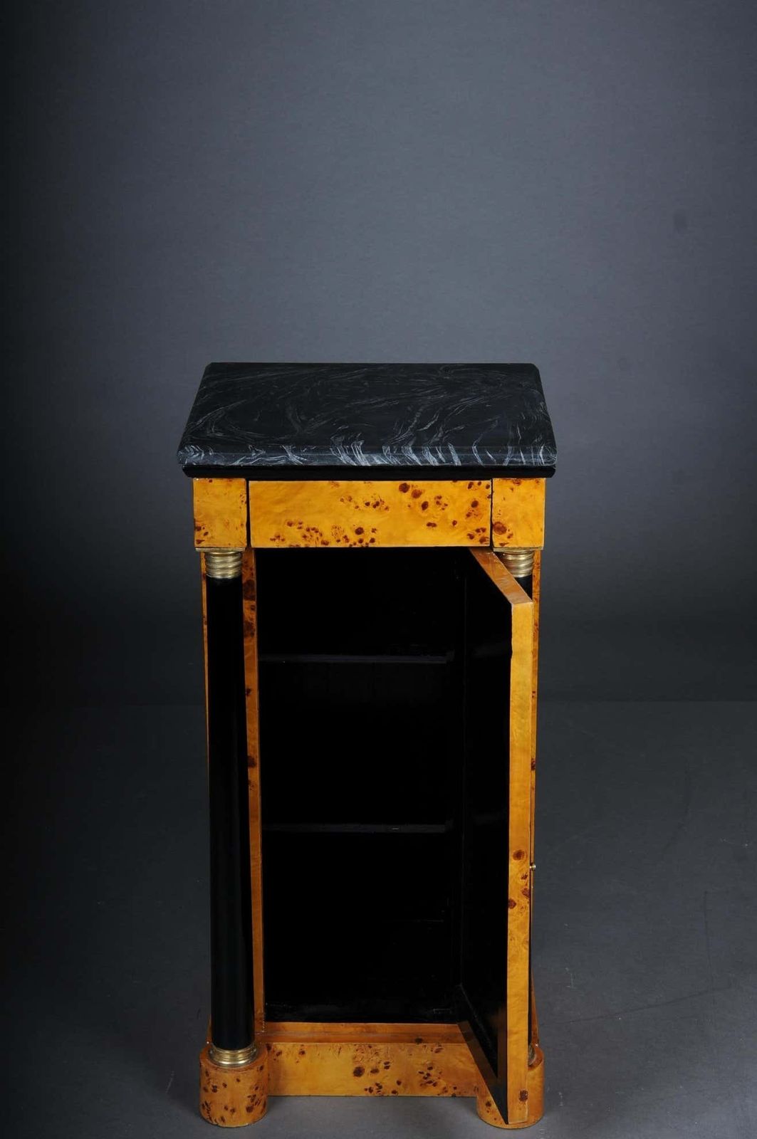 Classic Bedside Table, Side Table In Biedermeier Style, Maple Root R photo vinterior