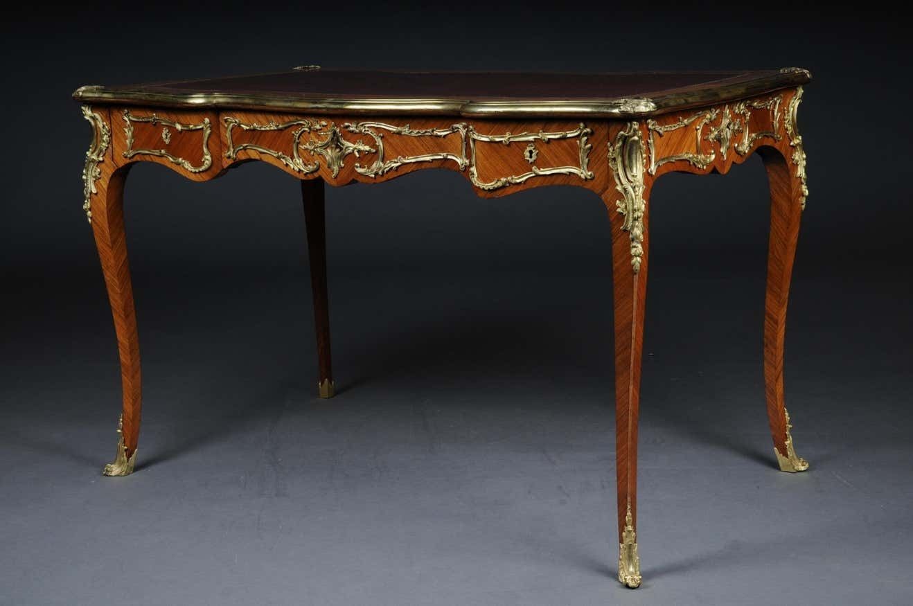 French Bureau Plat / Desk In Louis XV, Paris, Circa 1880 photo furniture