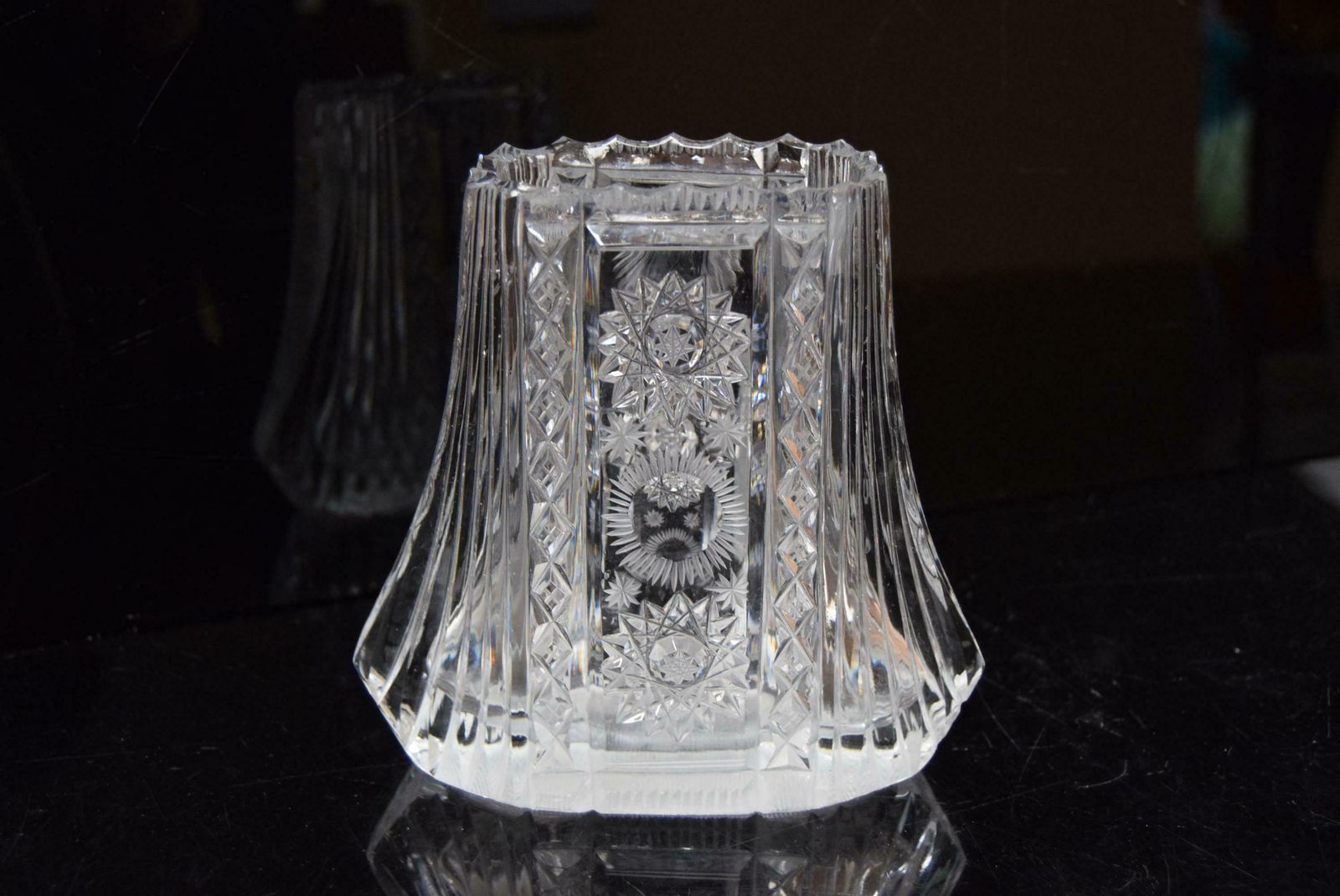 Rare Vintage Vase,Cut Crystal Glass,Bohemia In The 1960's. photo for sale