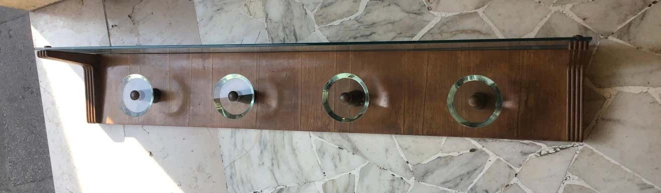 photo vinterior Fontana Arte Clothes Hangers Brass Wood Glass 1945 Italy