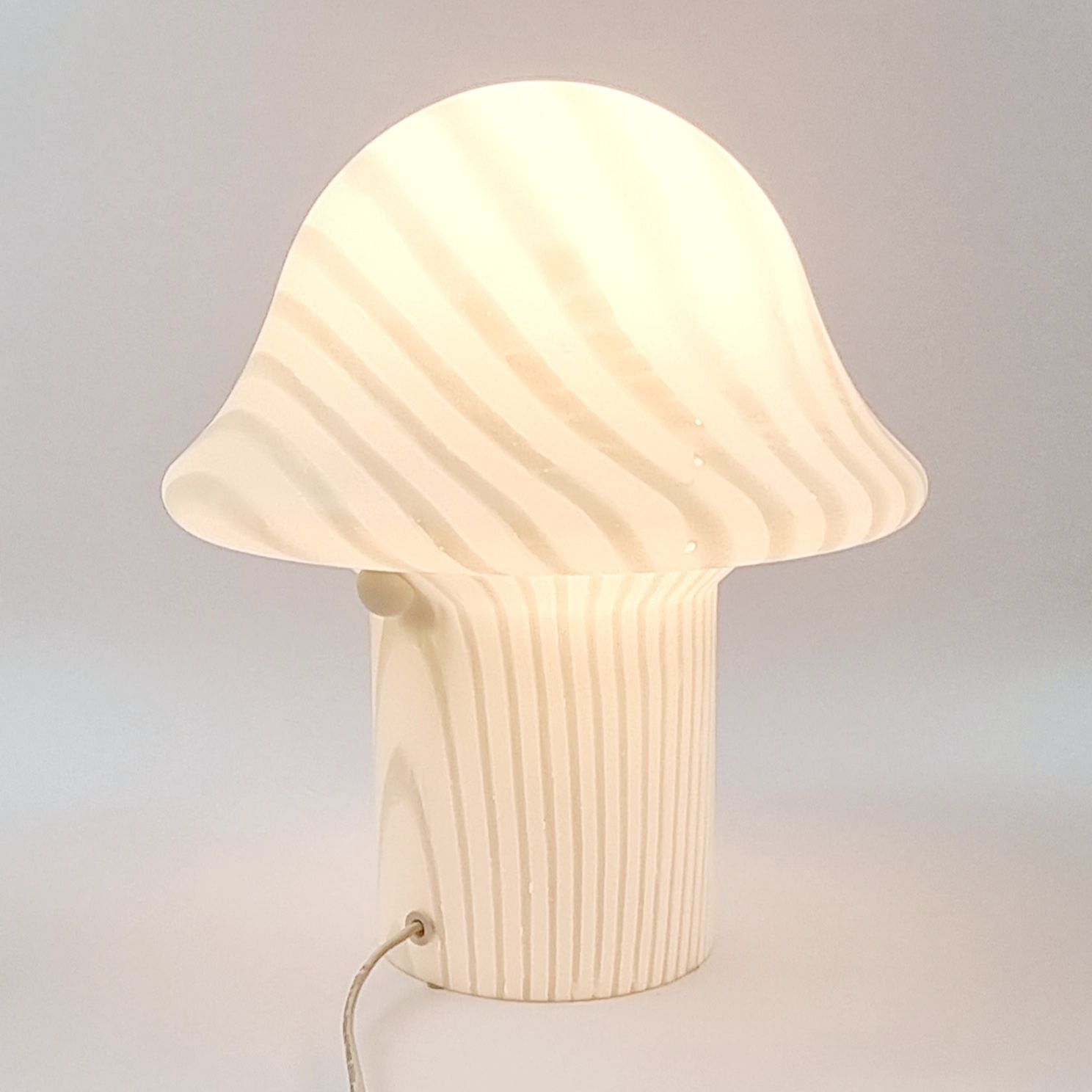 Large Striped Glass Mushroom Table Lamp From Peill & Putzler, Germany, 1970s photo buy