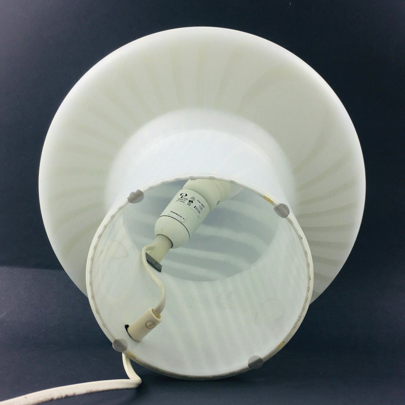 photo for sale Large Striped Glass Mushroom Table Lamp From Peill & Putzler, Germany, 1970s