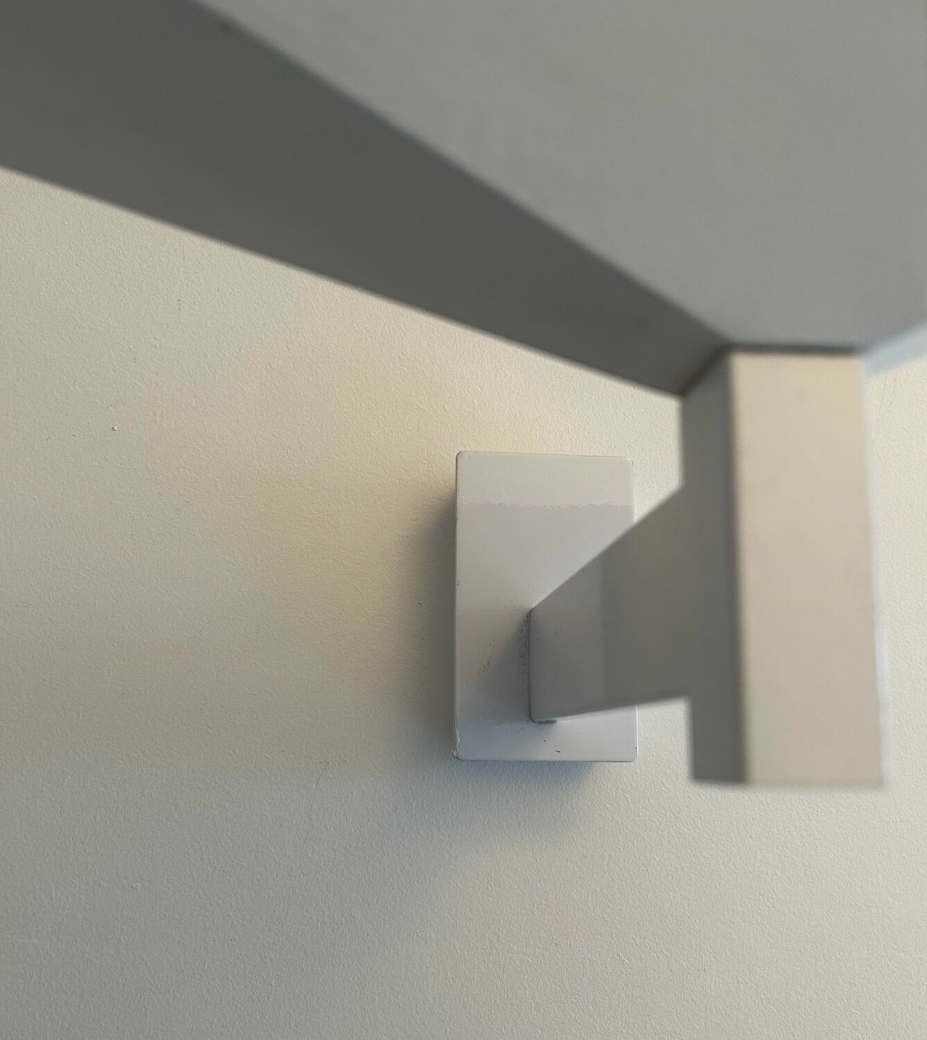 Lighting Vintage Modernist Disderot Wall Lamp In White Lacquered Metal, Glass And Light 1970 photo