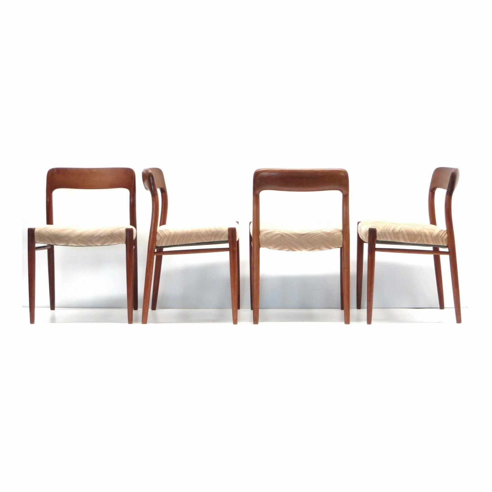 Set Of 6 Model 75 Chairs Designed By Niels Möller From The 1960s photo Furniture