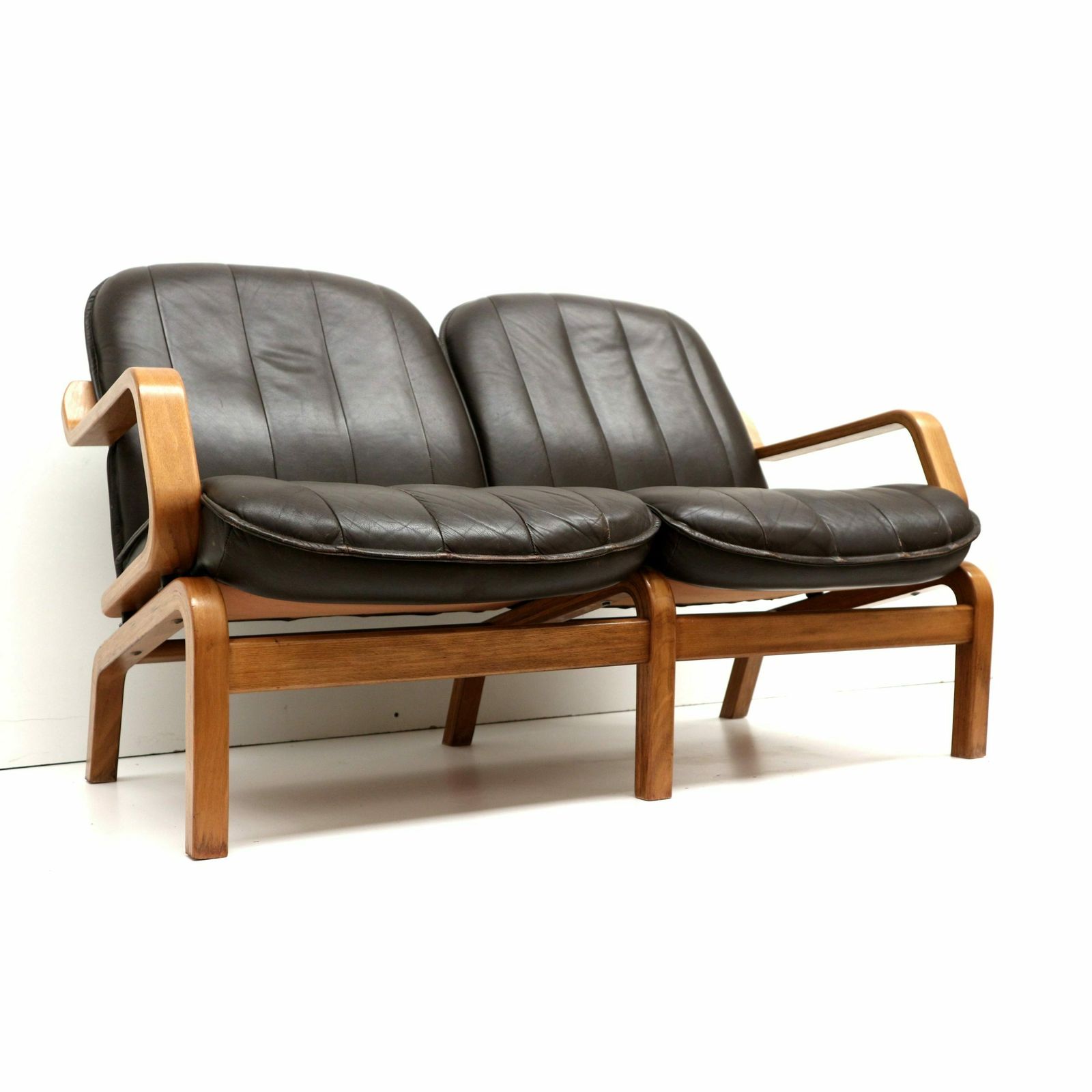 Vintage Danish 2 Seater Sofa With Leather Upholstery From The 1970s photo furniture
