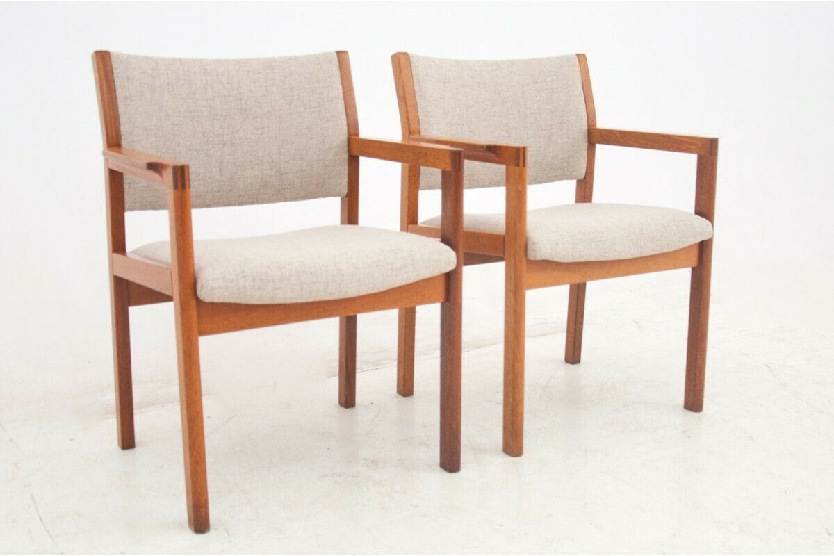 A Pair Of Armchairs, Denmark, 1960s. After Restoration.