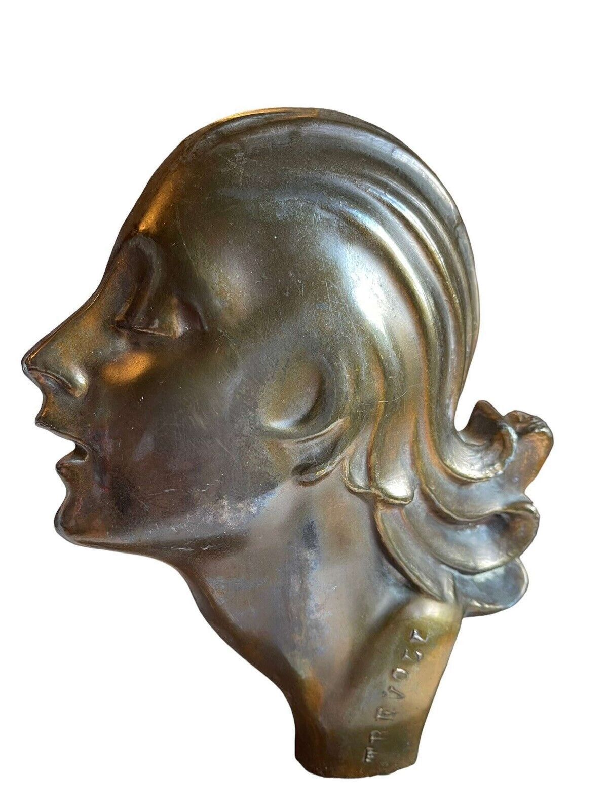 Art Deco Stylised Brass Figure Of A Female Form photo 195.0