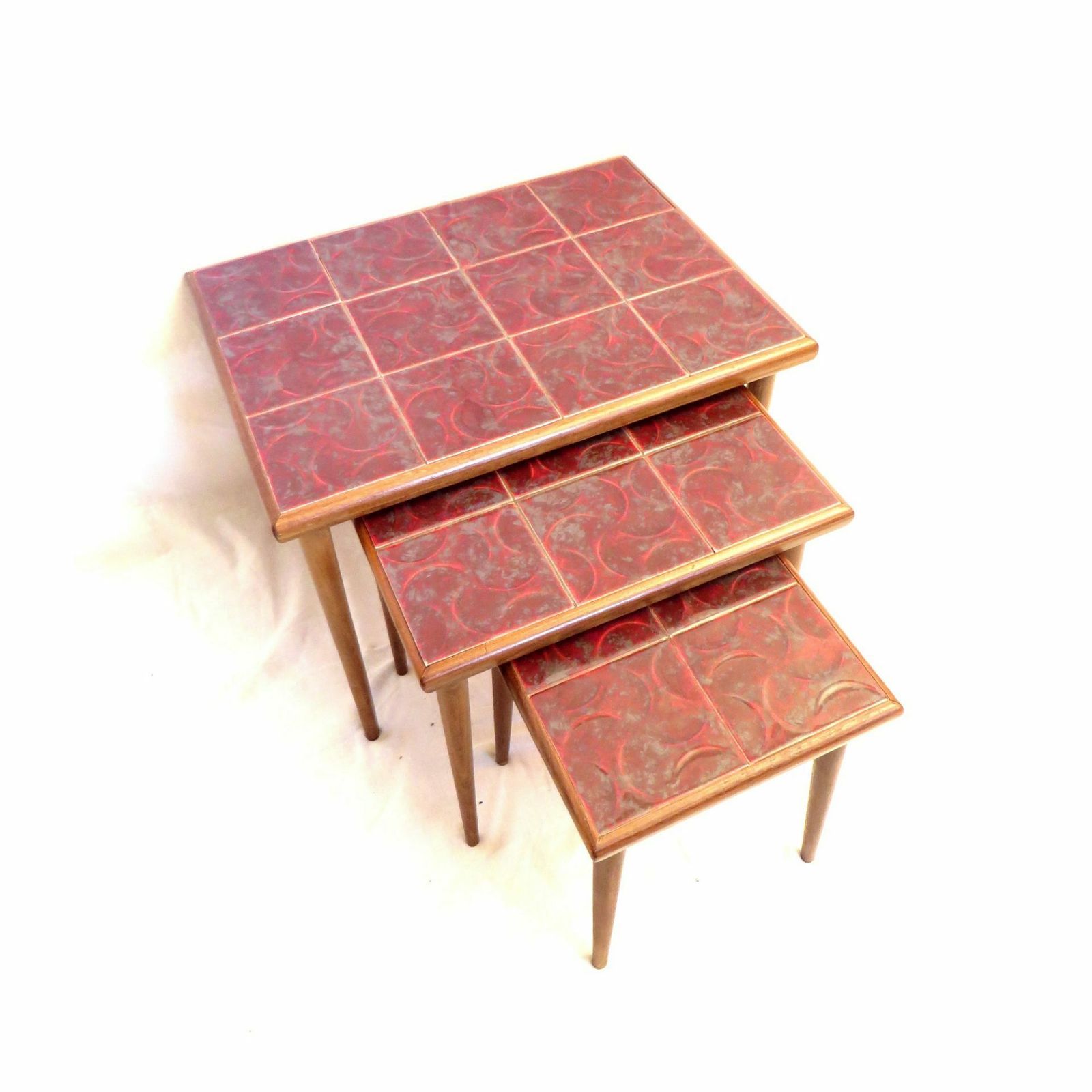 Set Of Three Vintage Side Tables / Mini Set Made In The 1970s