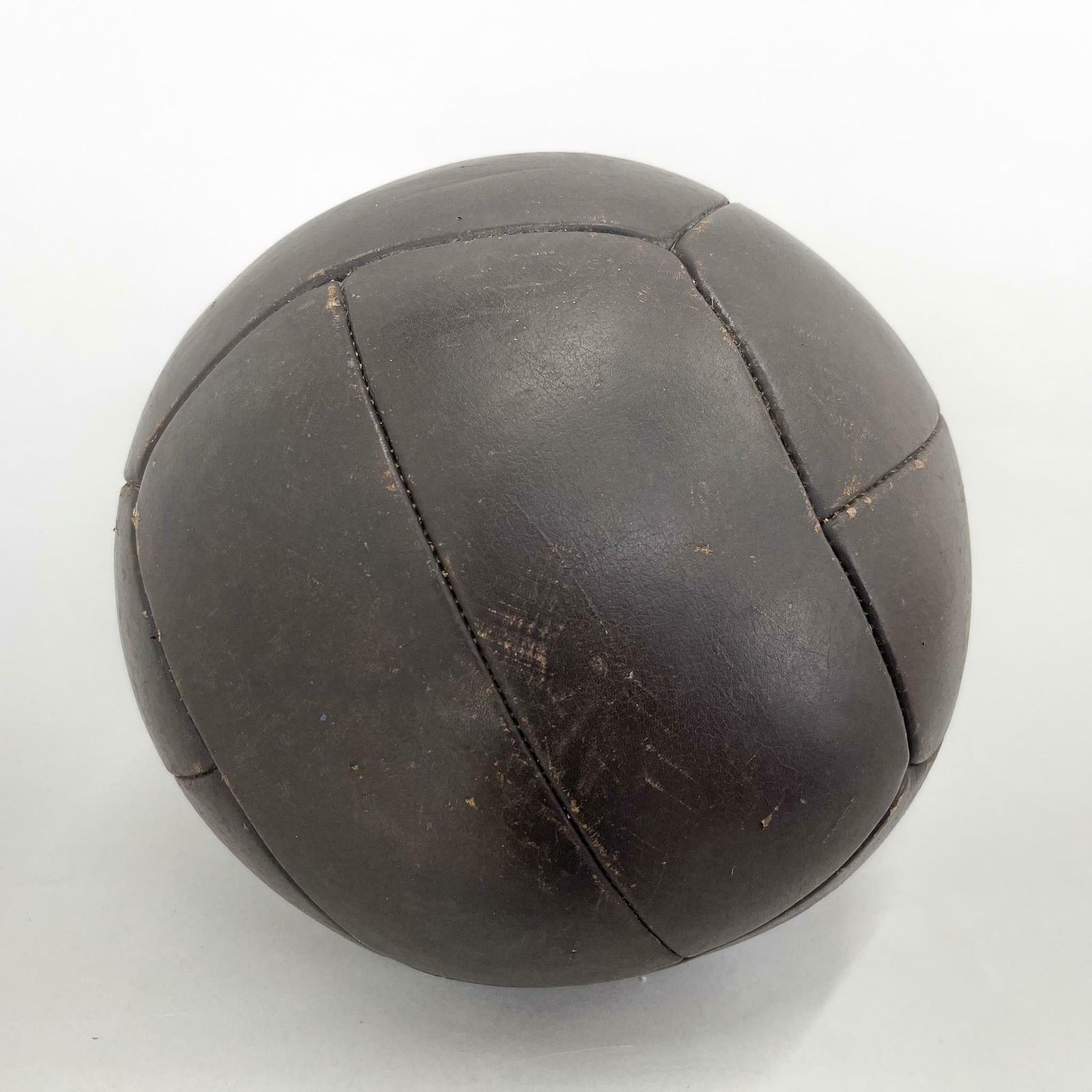 Large Vintage Black Leather Medicine Ball, 1930's photo furniture