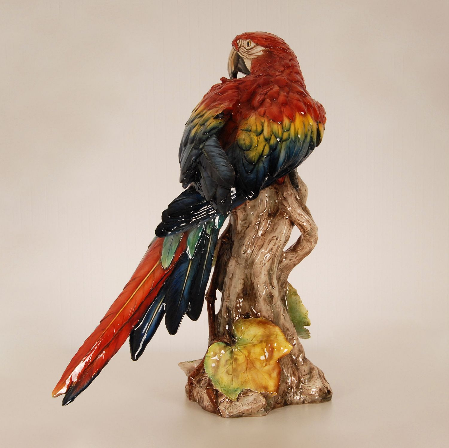 Italian Art Deco Porcelain Macaw Or Parrot In The Style Of Cacciapuoti For Capodimonte, Early 20th Century photo 4250.0