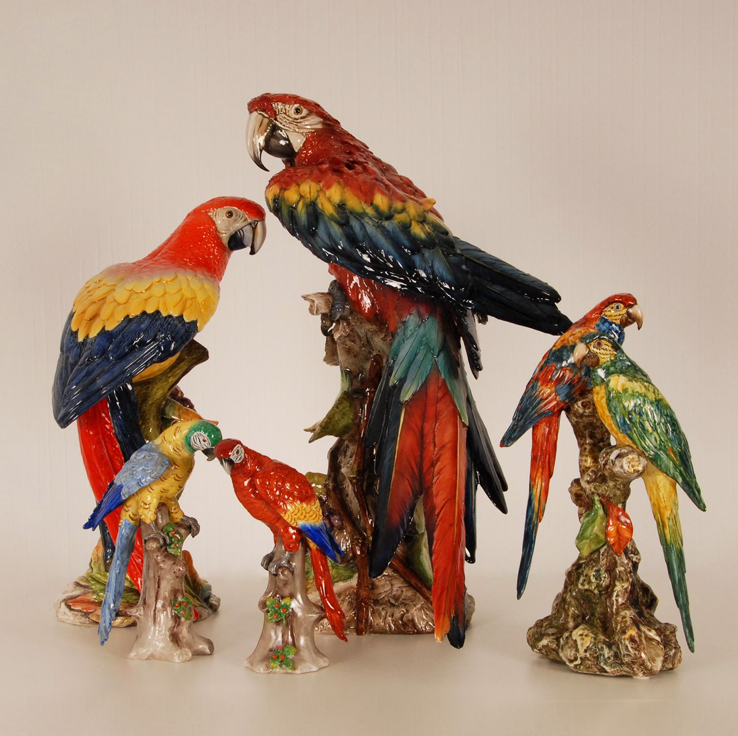 Art Italian Art Deco Porcelain Macaw Or Parrot In The Style Of Cacciapuoti For Capodimonte, Early 20th Century photo