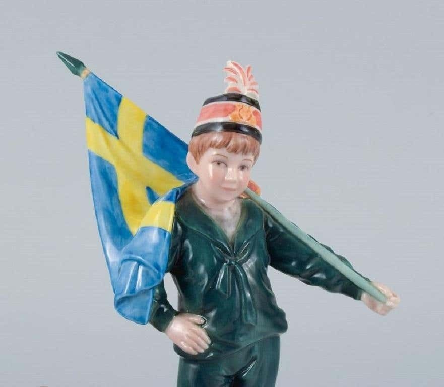 Carl Larsson Pontus For Royal Copenhagen, Porcelain Figure, Standard Bearer Boy photo 334.0