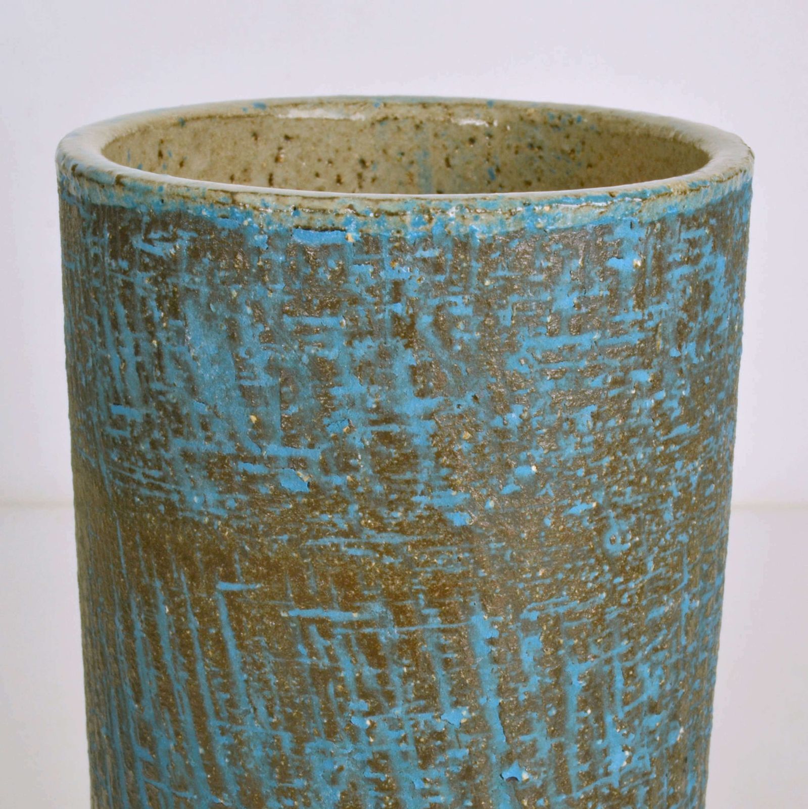 Home Decor Set Of Ten Blue Ceramic Cylinder Vases By Groeneveldt photo