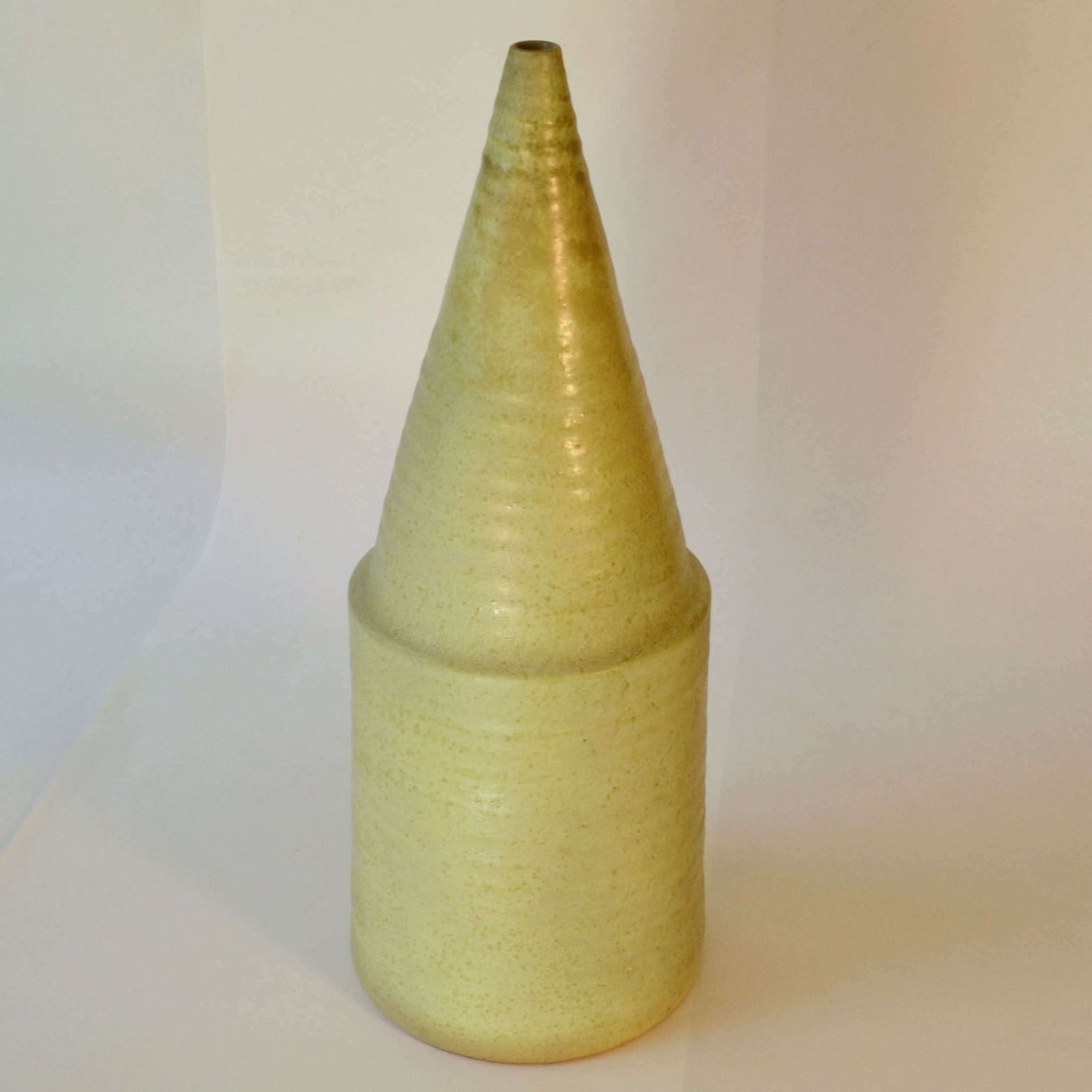 Sculptural 1980's Studio Pottery Vase In Sage Green photo 1500.0