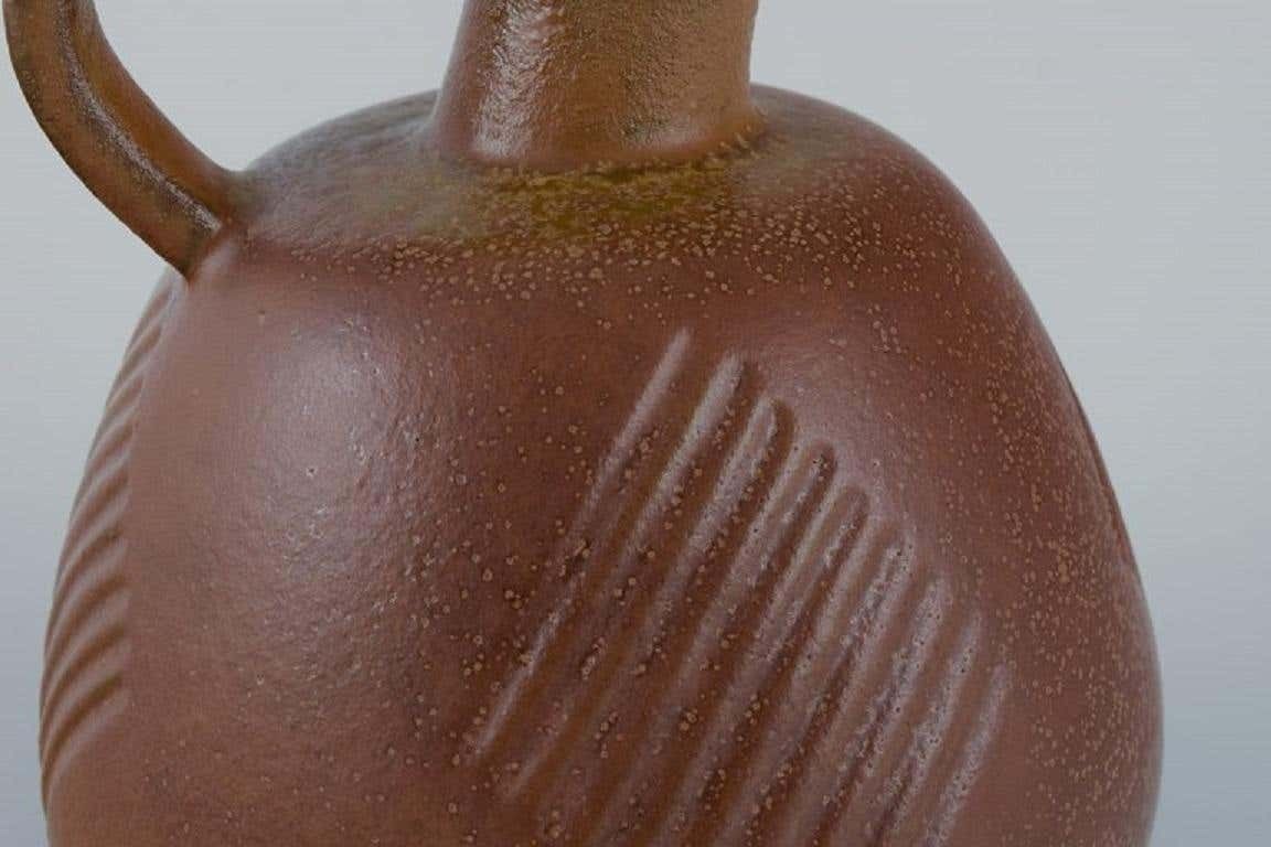 Nils Thorsson For Royal Copenhagen, Stoneware Jug With Brown Glaze photo 834.0
