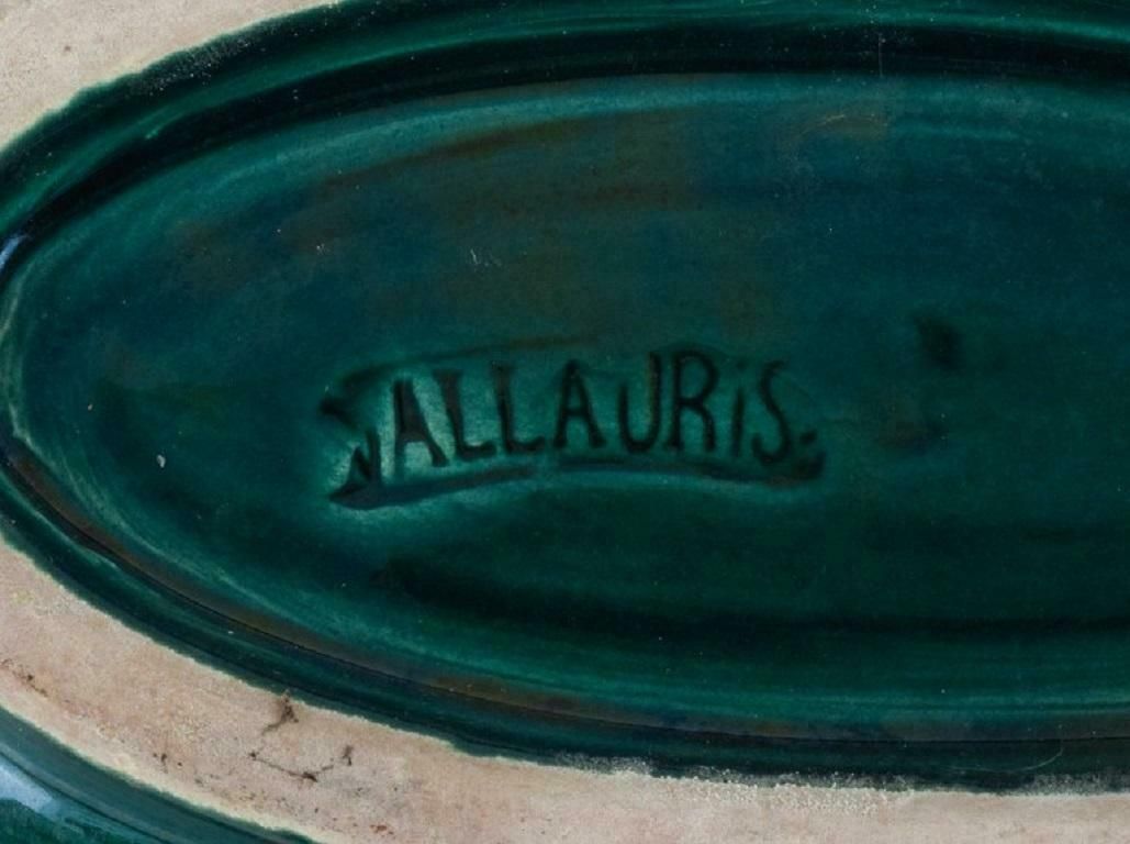 Vallauris, France Four Dishes With Glaze In Shades Of Green, 1960 70s. photo vinterior