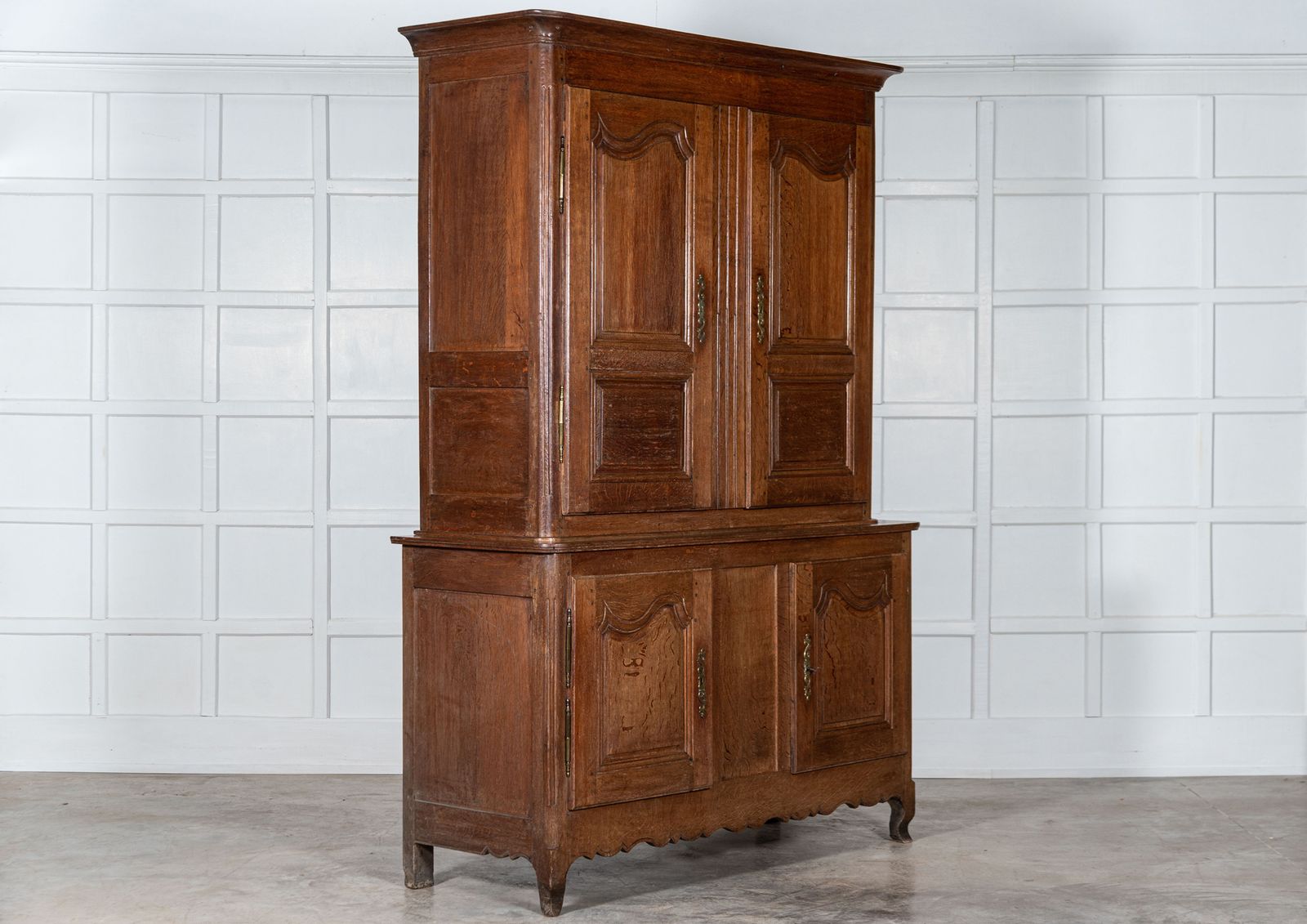 Large French 19thc Oak Buffet Deux Corps photo for sale