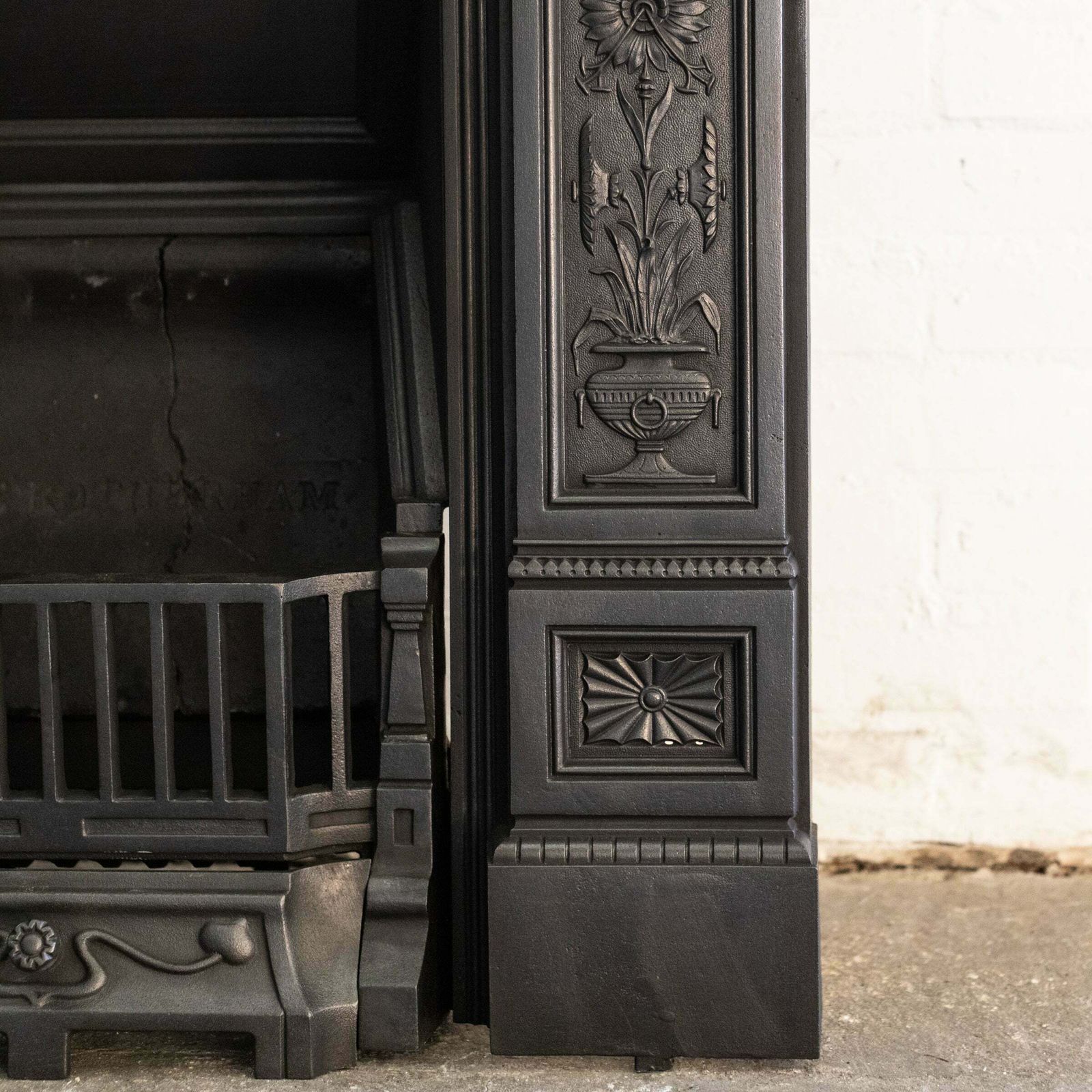 Antique Cast Iron Combination Fireplace photo vintage