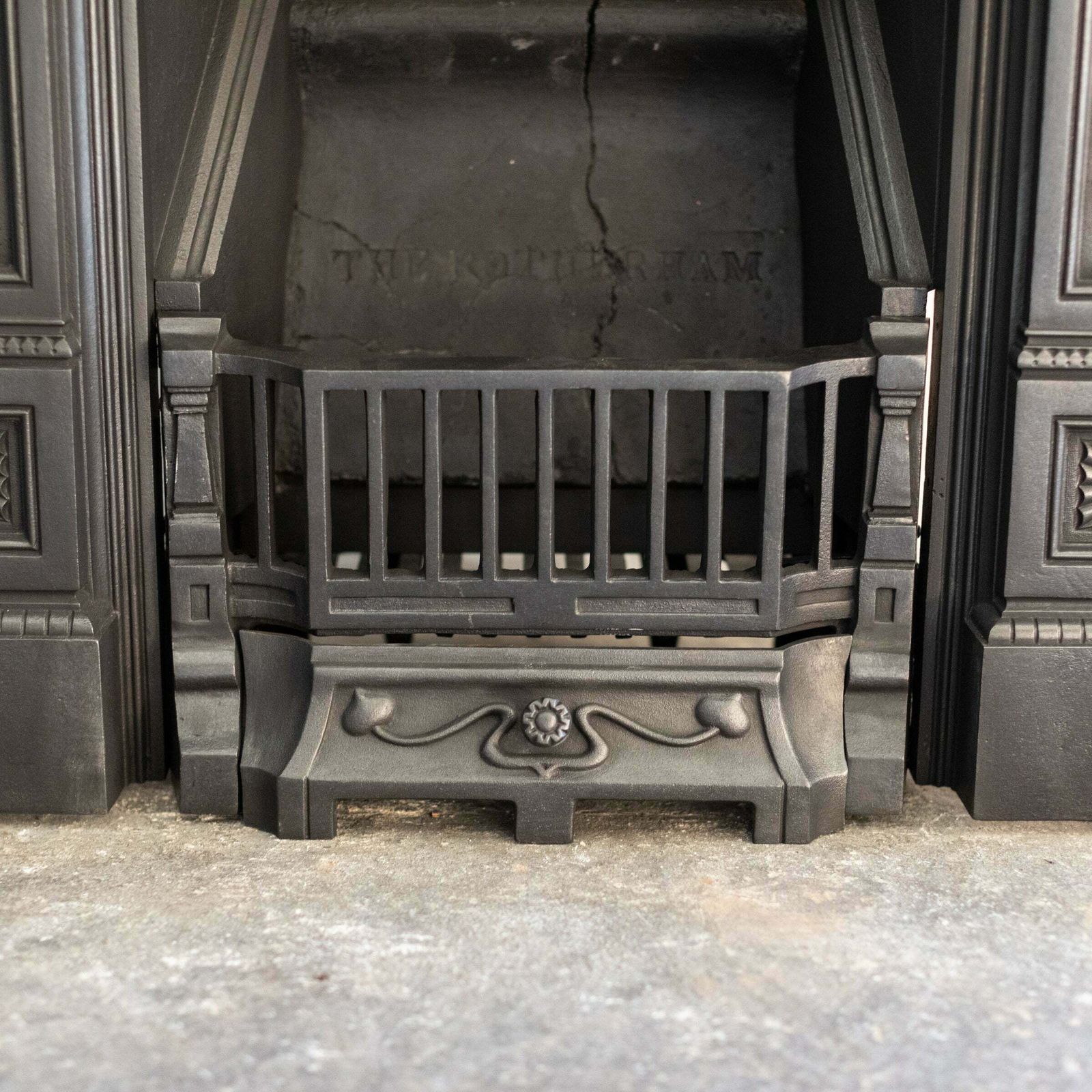 photo for sale Antique Cast Iron Combination Fireplace