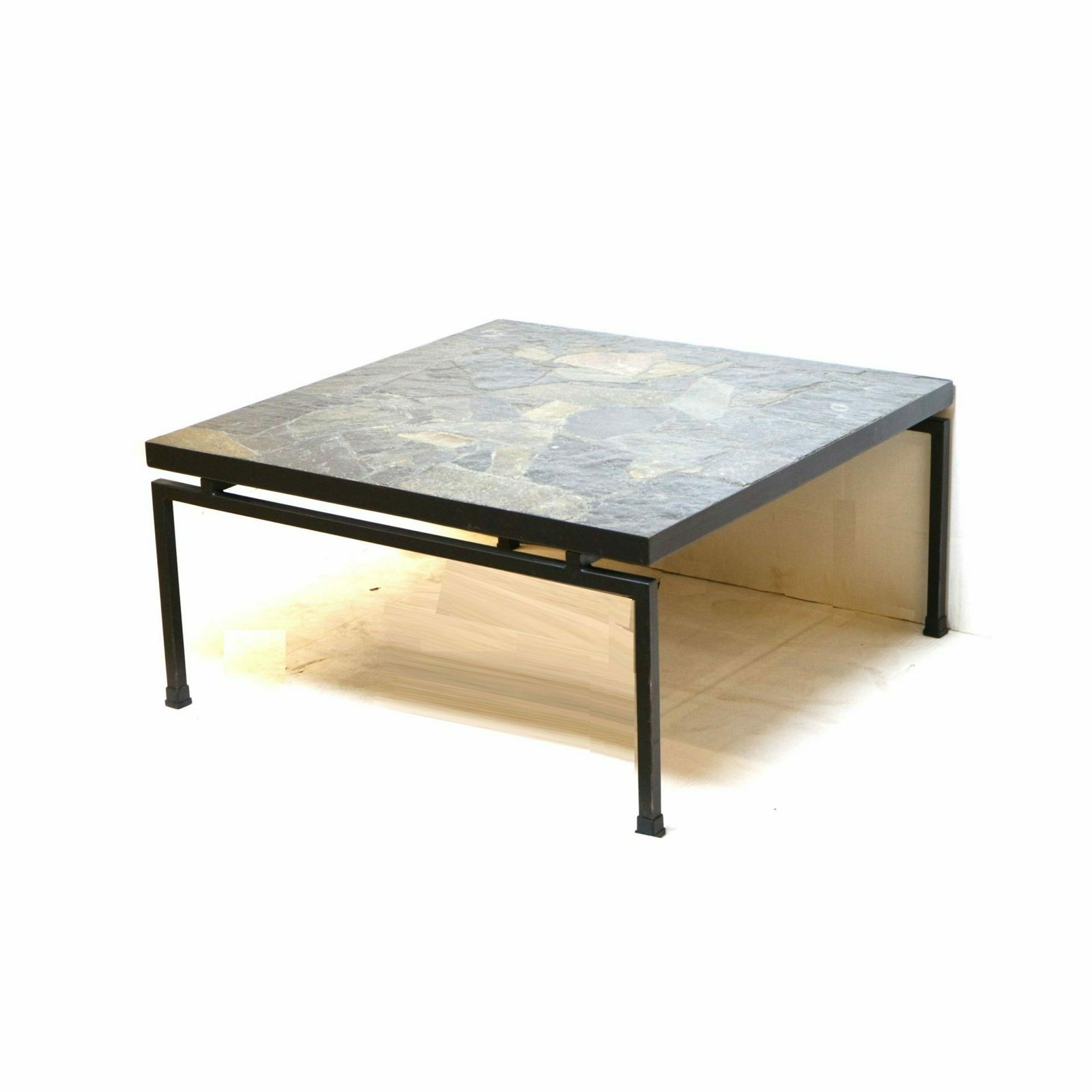 Vintage Slate Brutalist Coffee Table In The Style Of P. Kingma Made In The 1970s photo Furniture