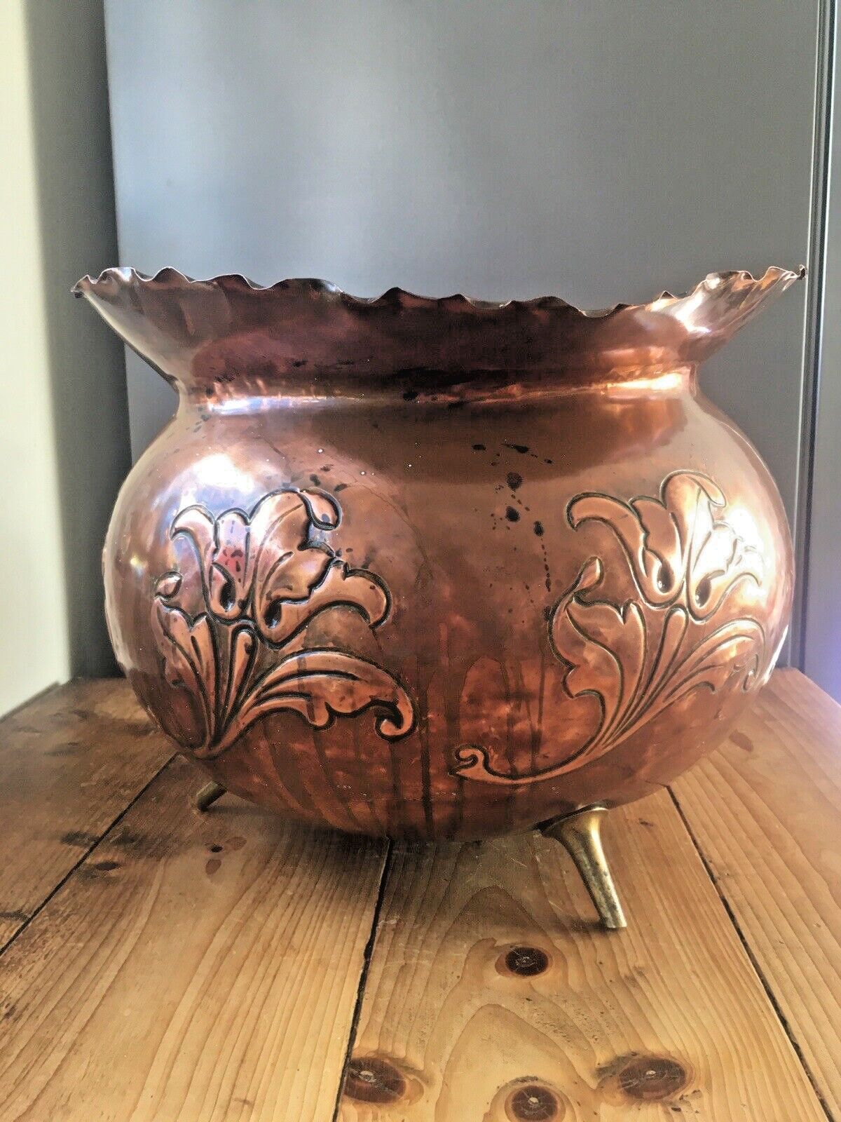 Arts & Crafts Christopher Dresser For Benham & Froud Copper Jardiniere Planter photo buy