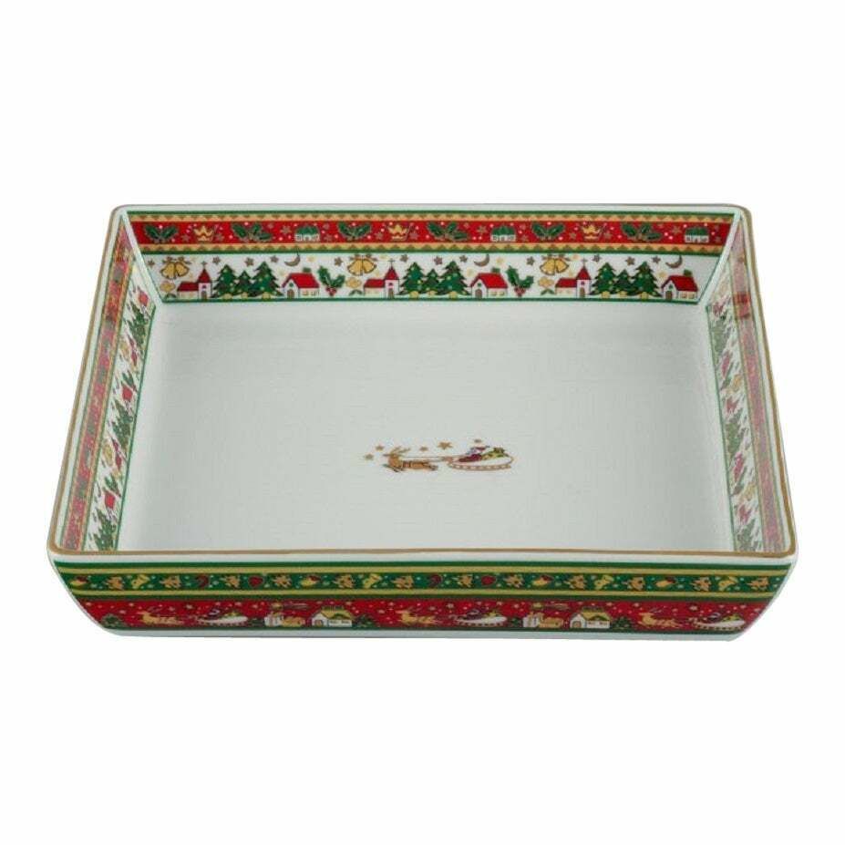 Maebata, Japan, Porcelain Dish With Christmas Motif. Late 20th C.