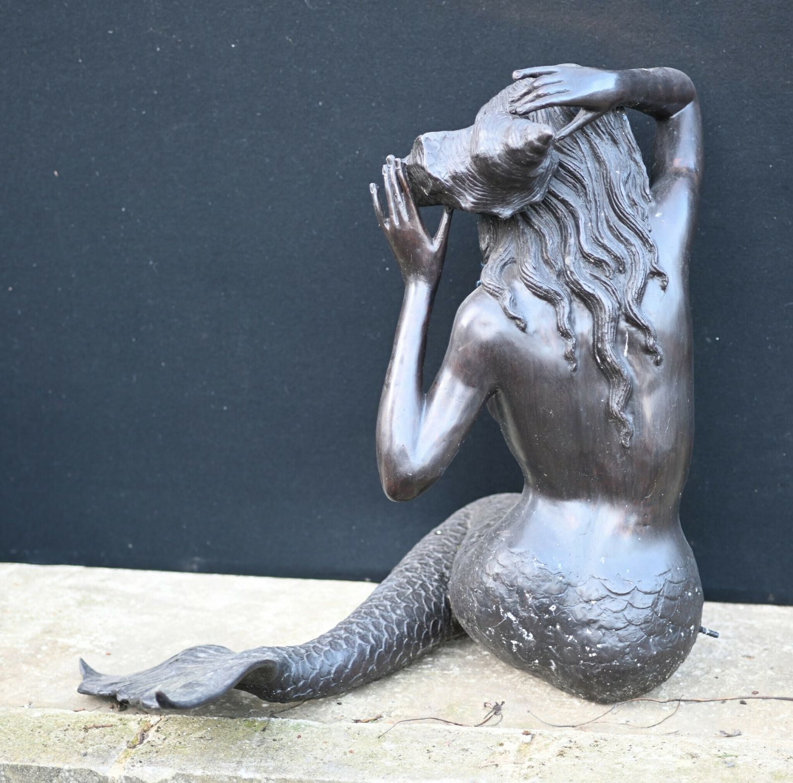photo for sale Bronze Mermaid Fountain Garden Statue Siren Female Figurine