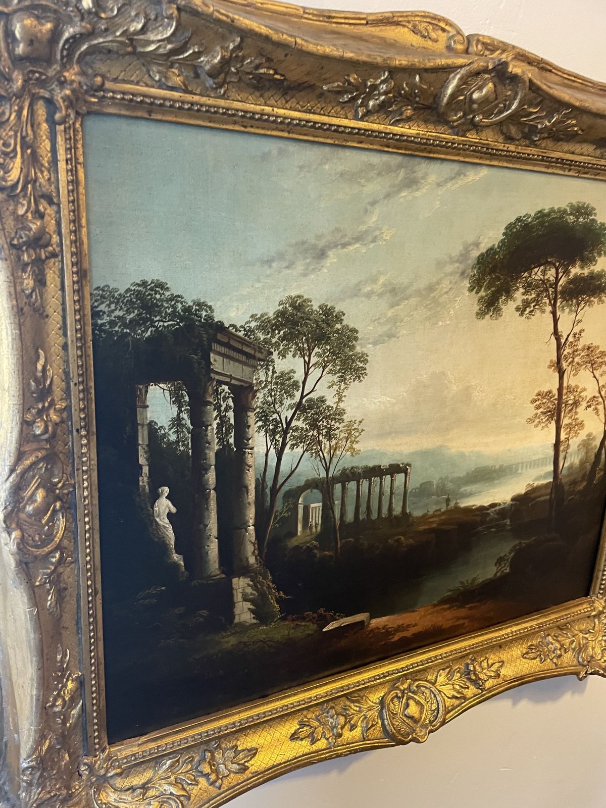 Late 18th Century Italinate Landscape With Classical Ruins photo vinterior