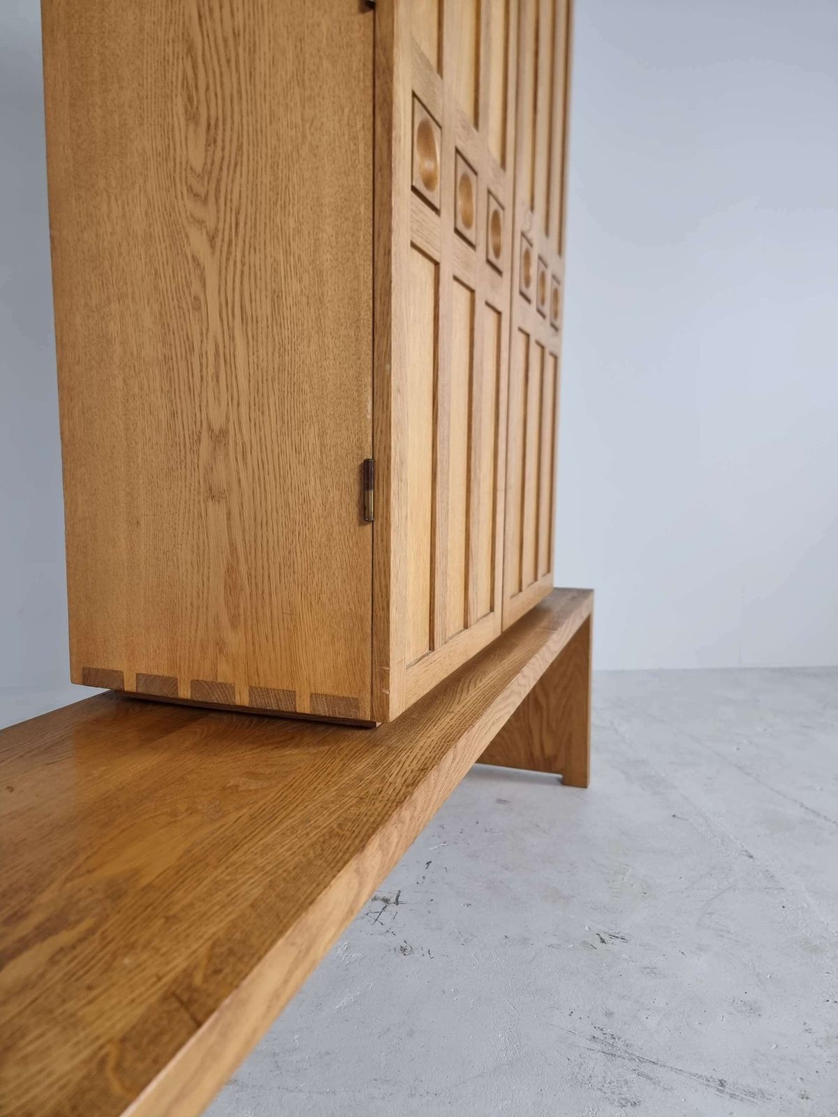 Brutalist Bench/Cabinet In Sold Oak photo buy