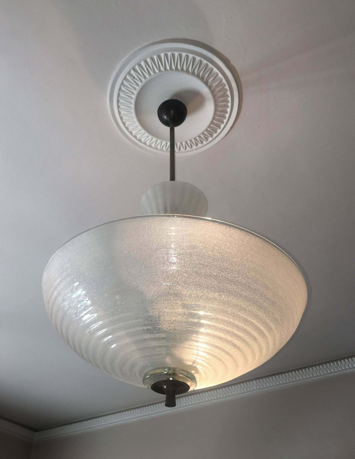 Charming Italian Pulegoso Glass Chandelier By Barovier & Toso, Murano, 1940 photo buy