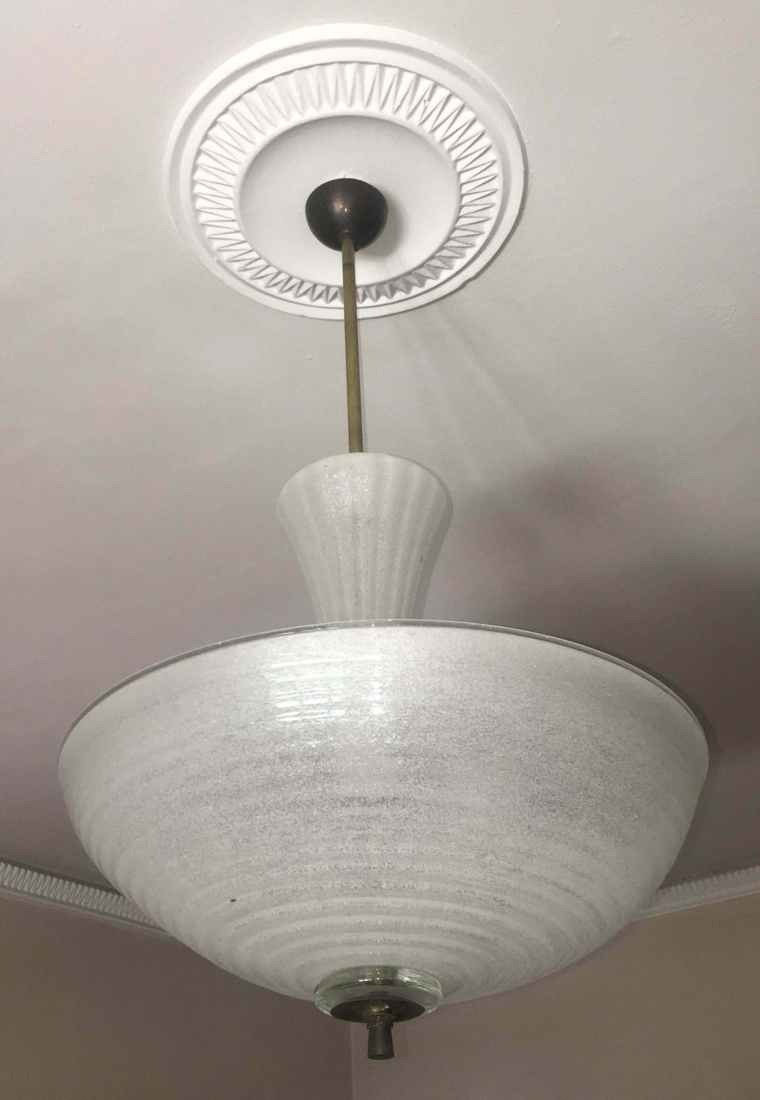 photo for sale Charming Italian Pulegoso Glass Chandelier By Barovier & Toso, Murano, 1940
