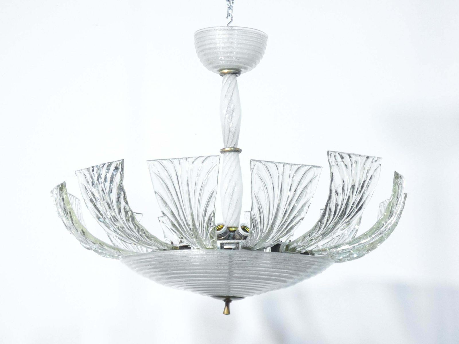 Charming Chandelier By Barovier & Toso, Murano, 1940s photo Lighting