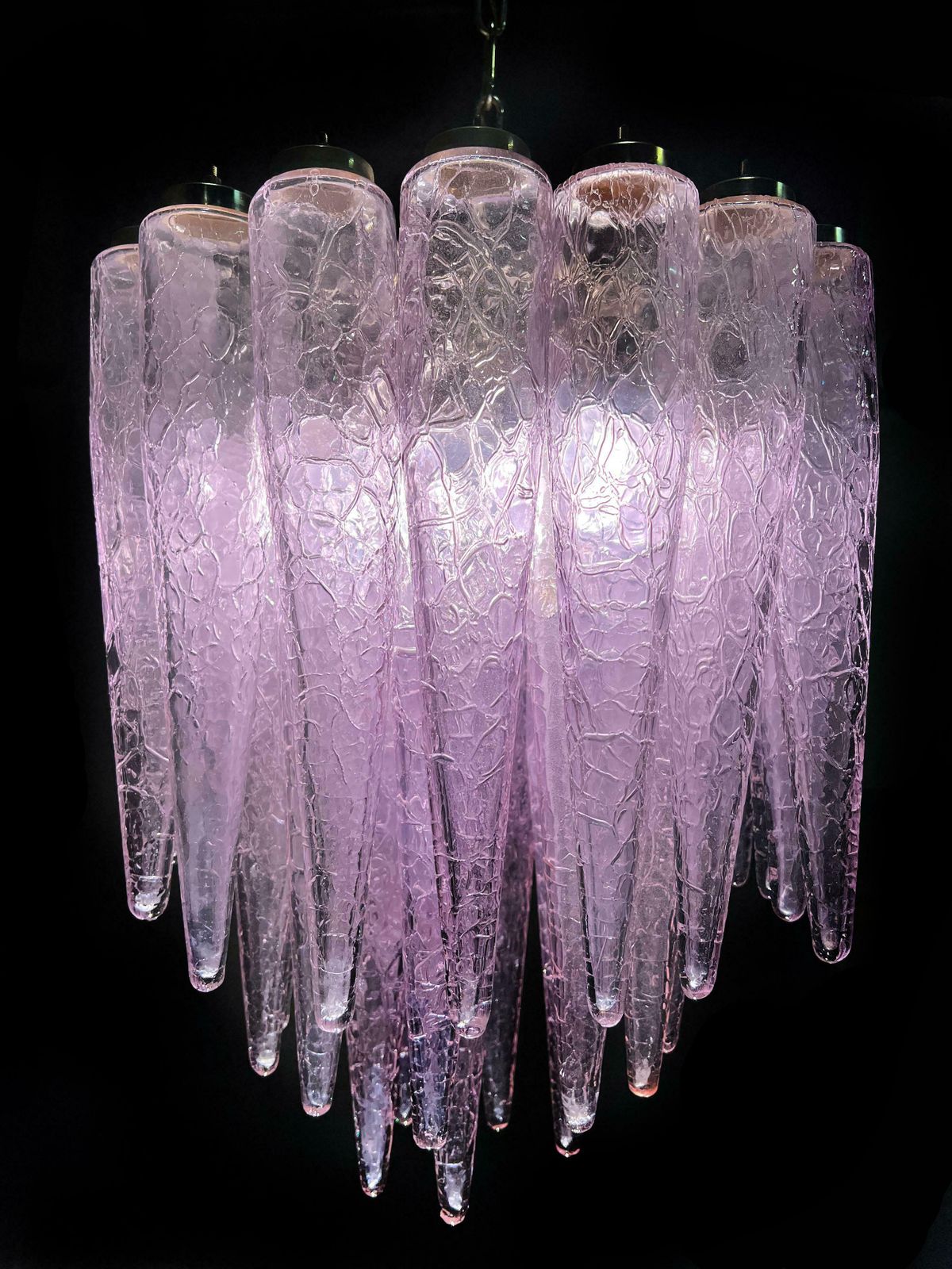 Spectacular Murano Fuxia Glass Chandelier, 1980 photo Lighting