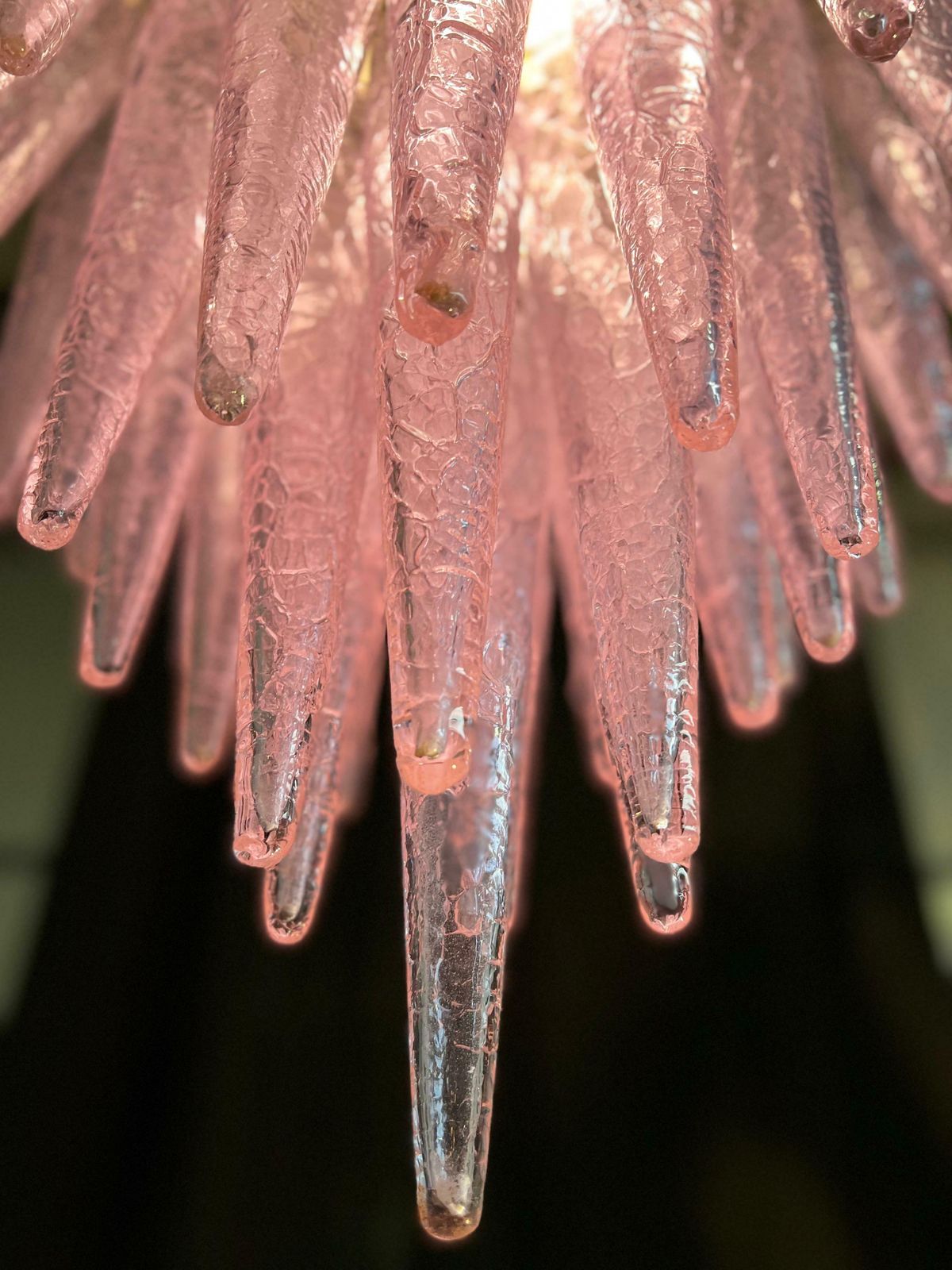 Spectacular Murano Fuxia Glass Chandelier, 1980 photo vintage