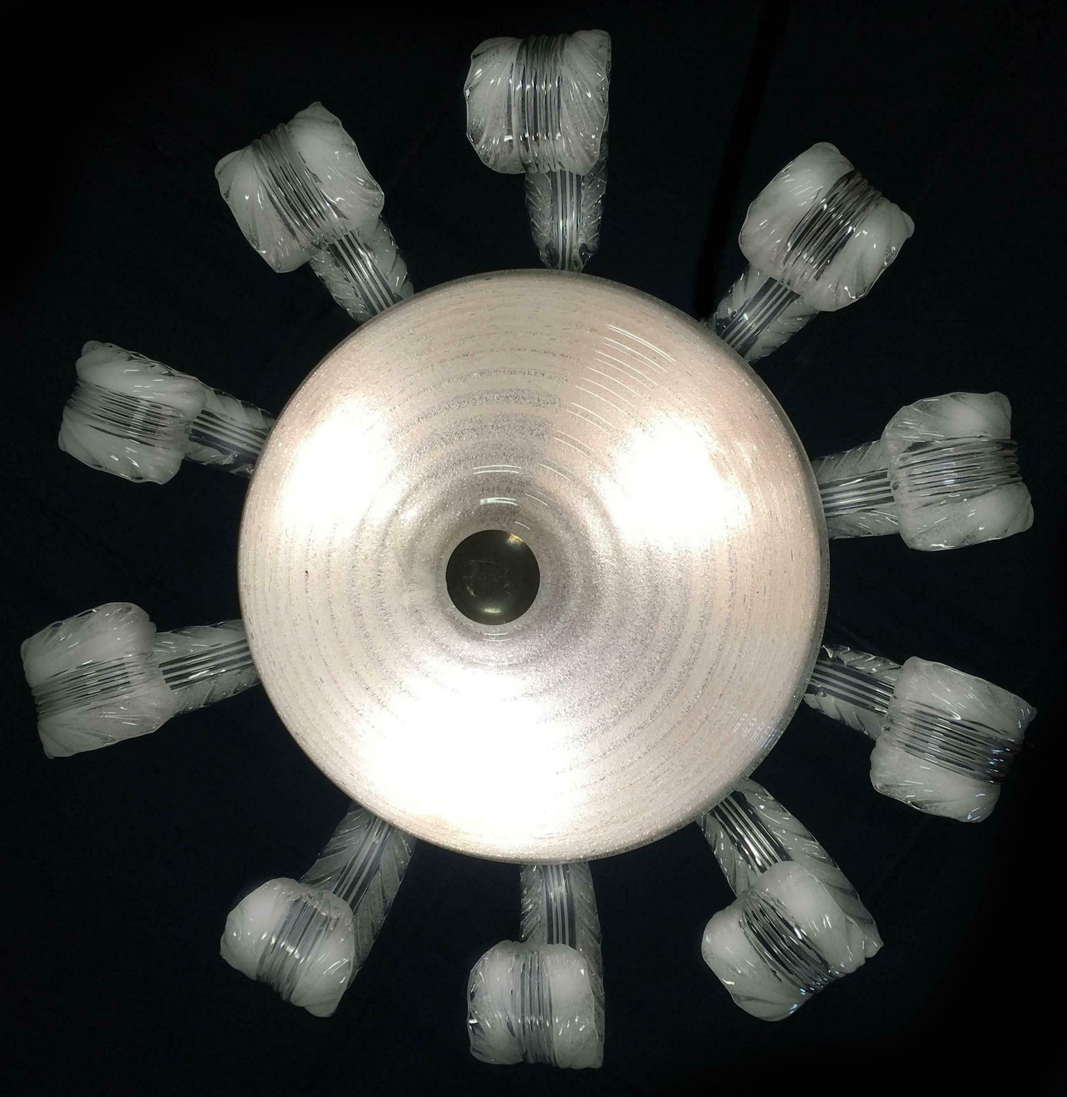 Midcentury Italian Pulegoso Glass Chandelier By Barovier & Toso, Murano, 1940 photo 6461.0