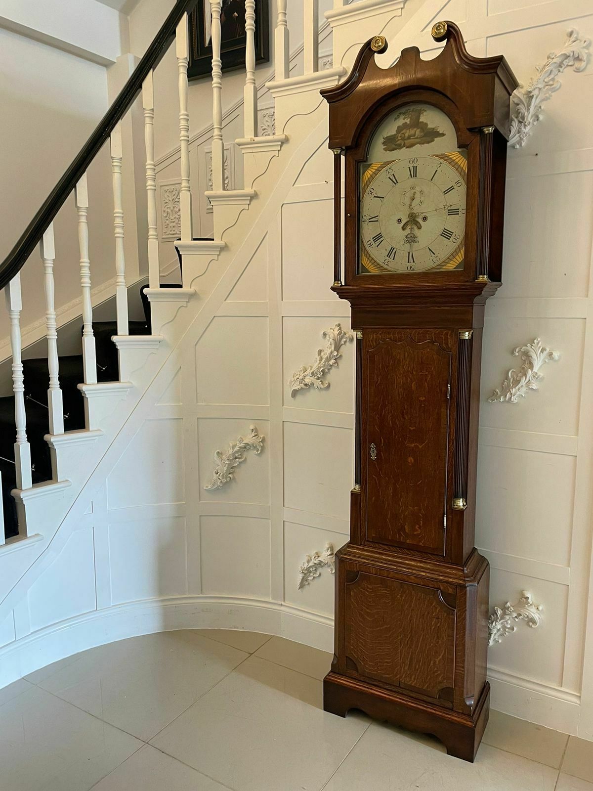Antique George III Quality 8 Day Oak Longcase Clock By Walker Of Nantwich photo Home Decor