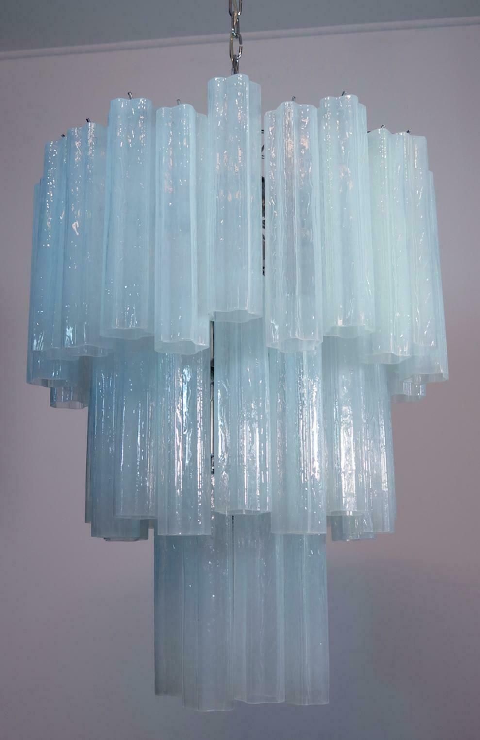 Pair Tronchi (48) Chandelier In Toni Zuccheri Style For Venini, Murano photo Lighting