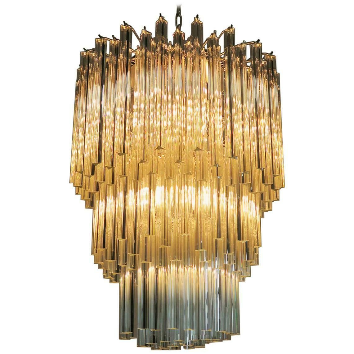 Majestic Italian Chandelier Triedri, 184 Prism, Murano