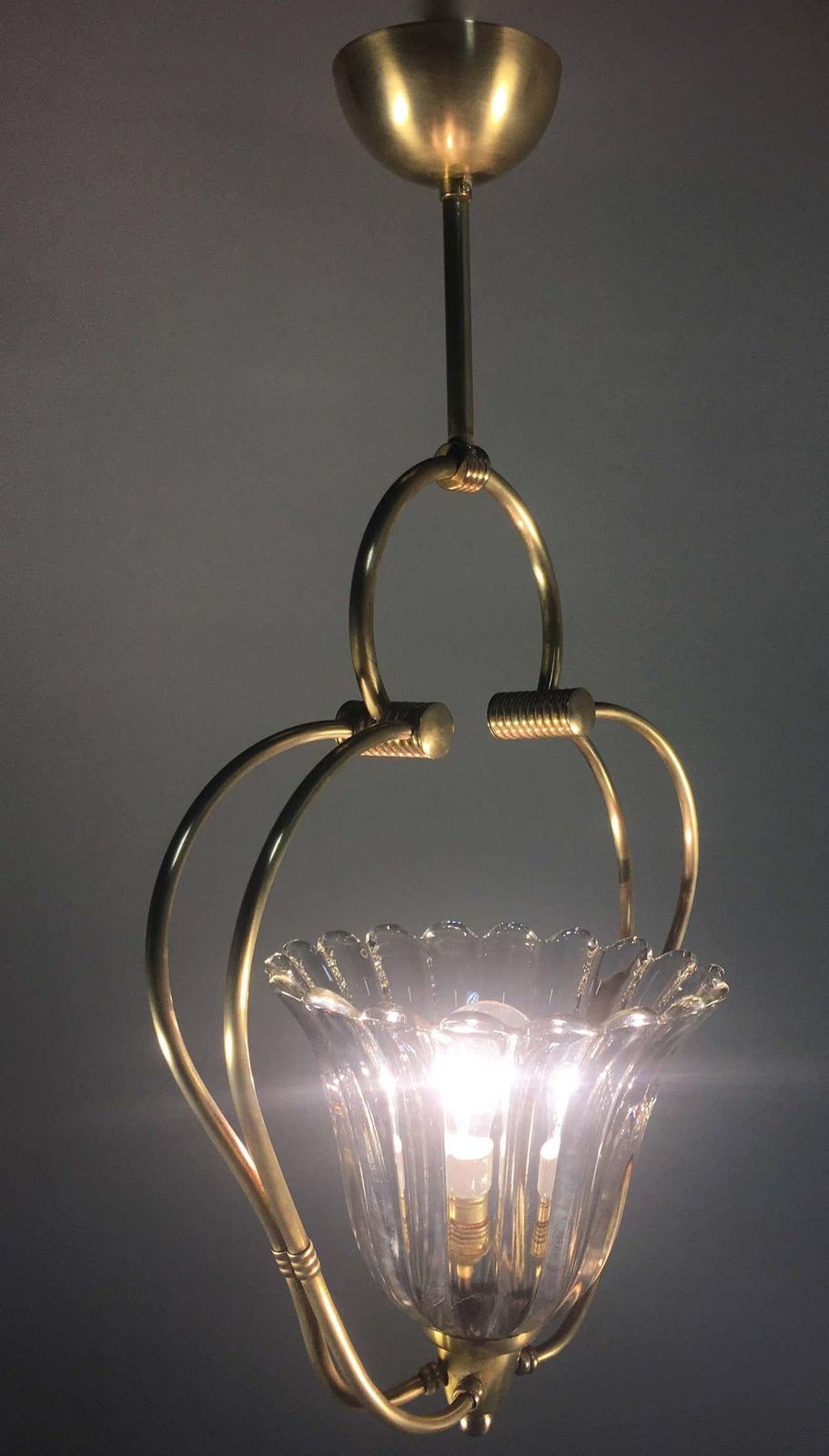 Art Deco Italian Chandelier By Ercole Barovier, Murano, 1940 photo vinterior