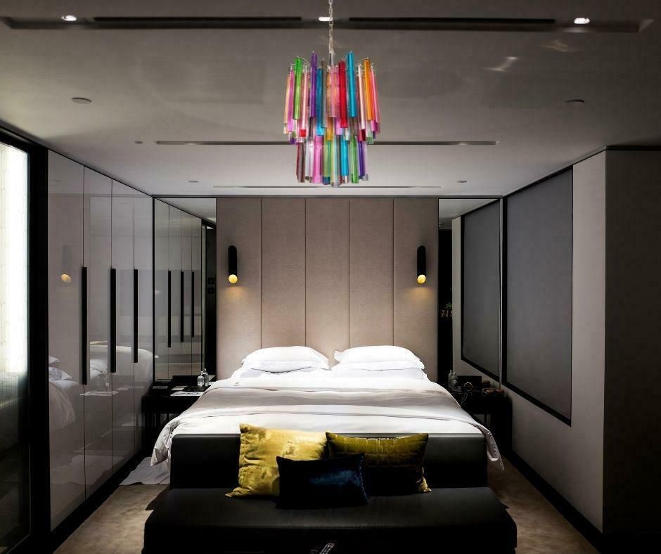 Fantastic Italian Multicoloured Prism "Arlecchino" Chandelier. Murano photo for sale