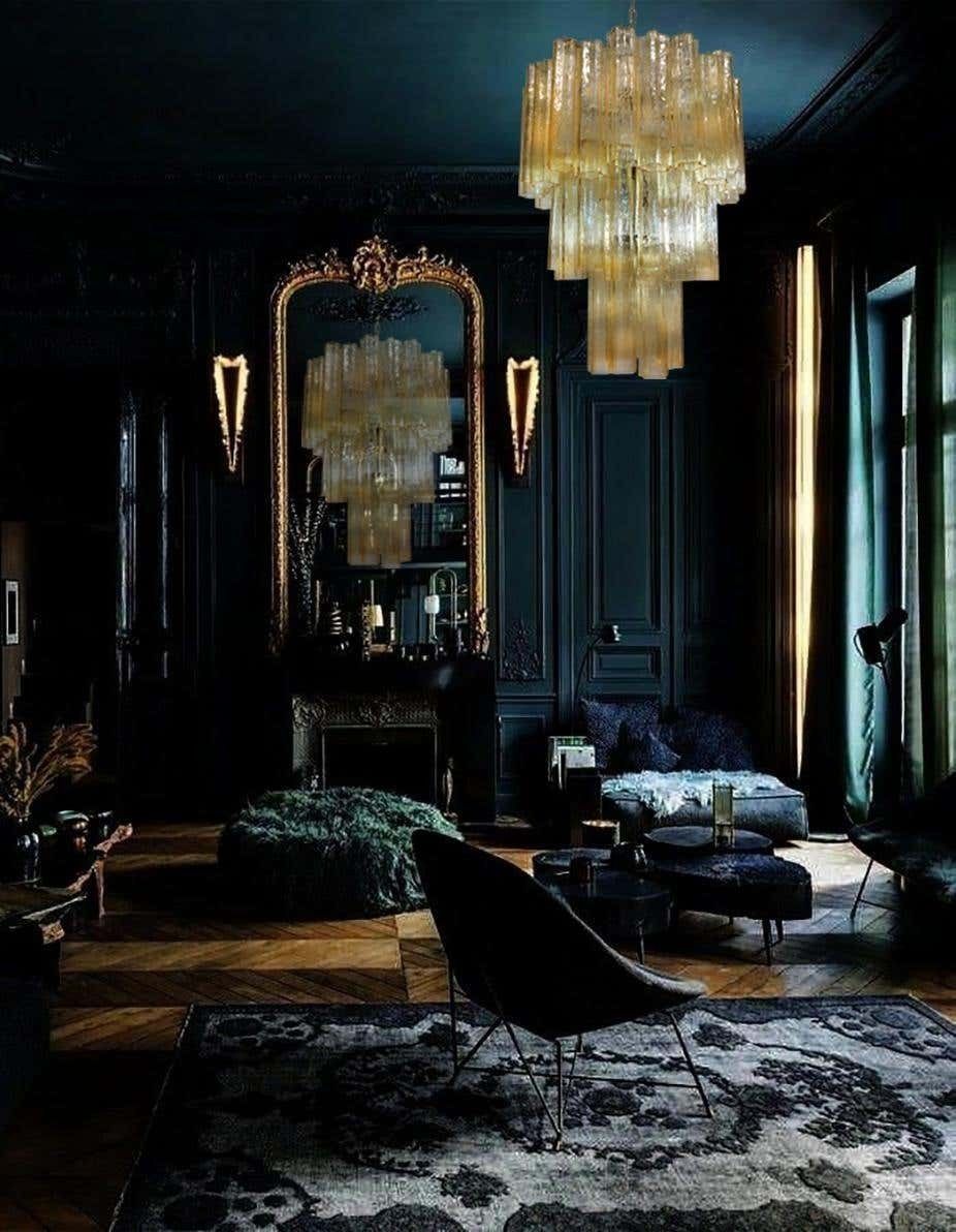 Luxurious Pair Of Gold Coloured Murano Chandeliers photo buy